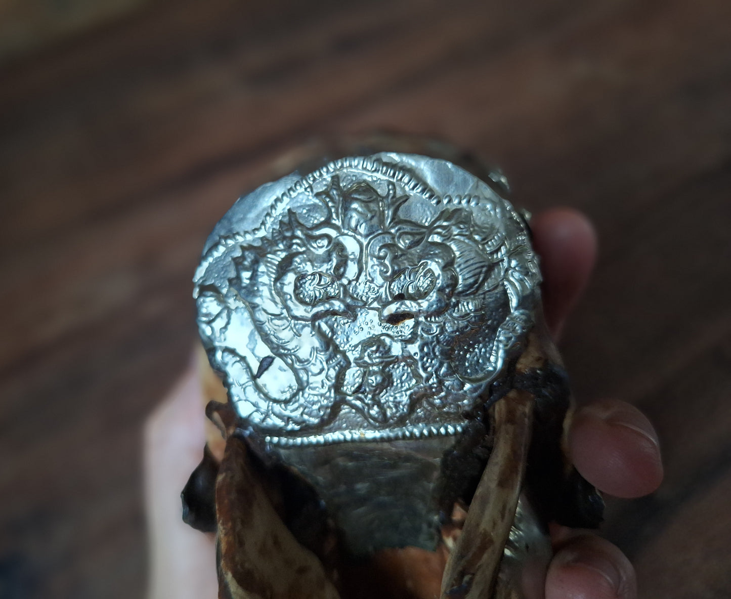 Vintage Tibetan resin monkey skull kapala