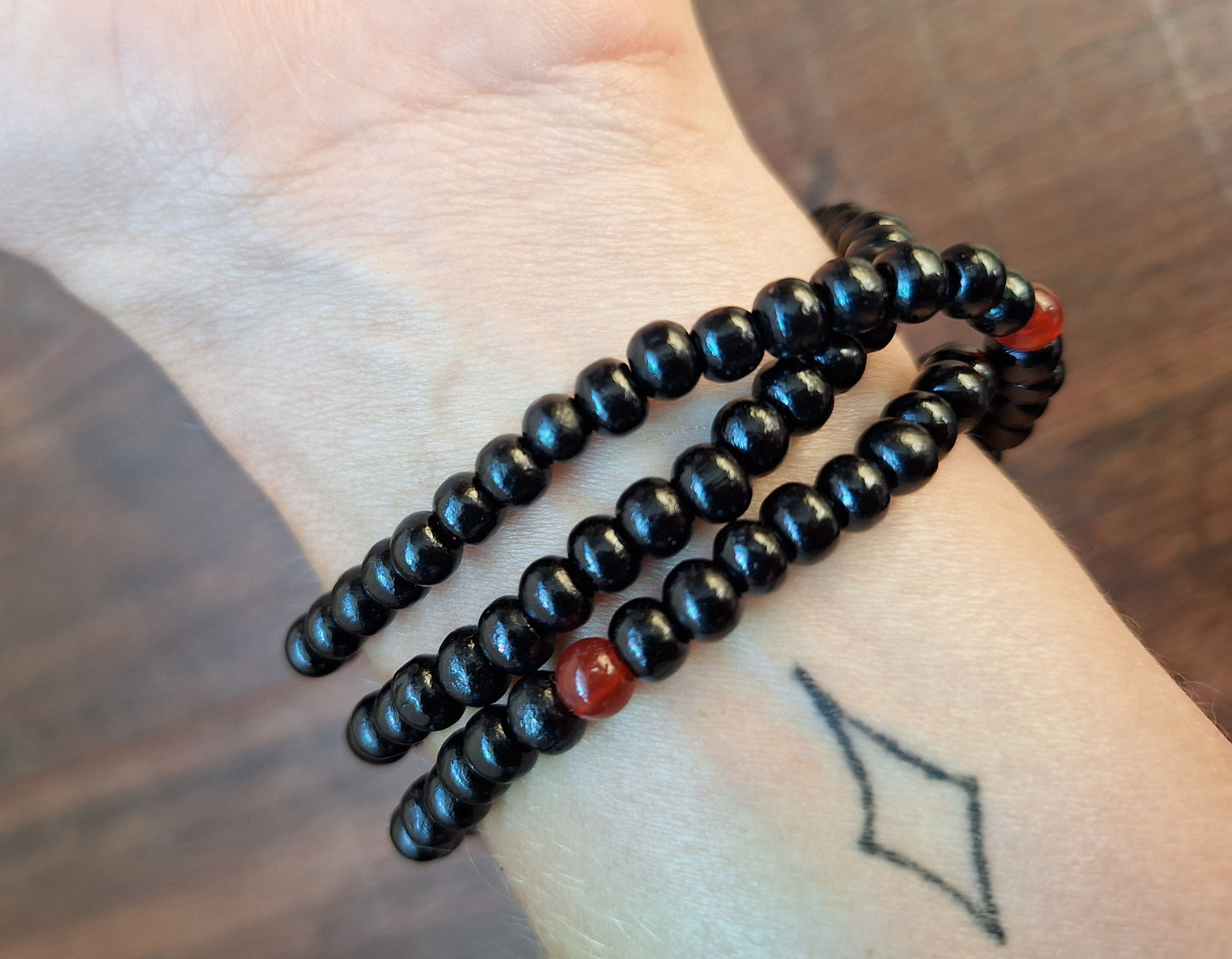 Black wooden mala