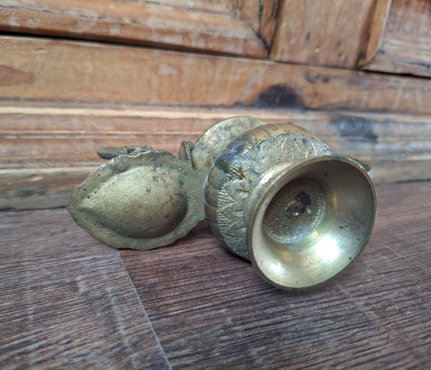 Vintage brass Nepalese sukunda oil lamp
