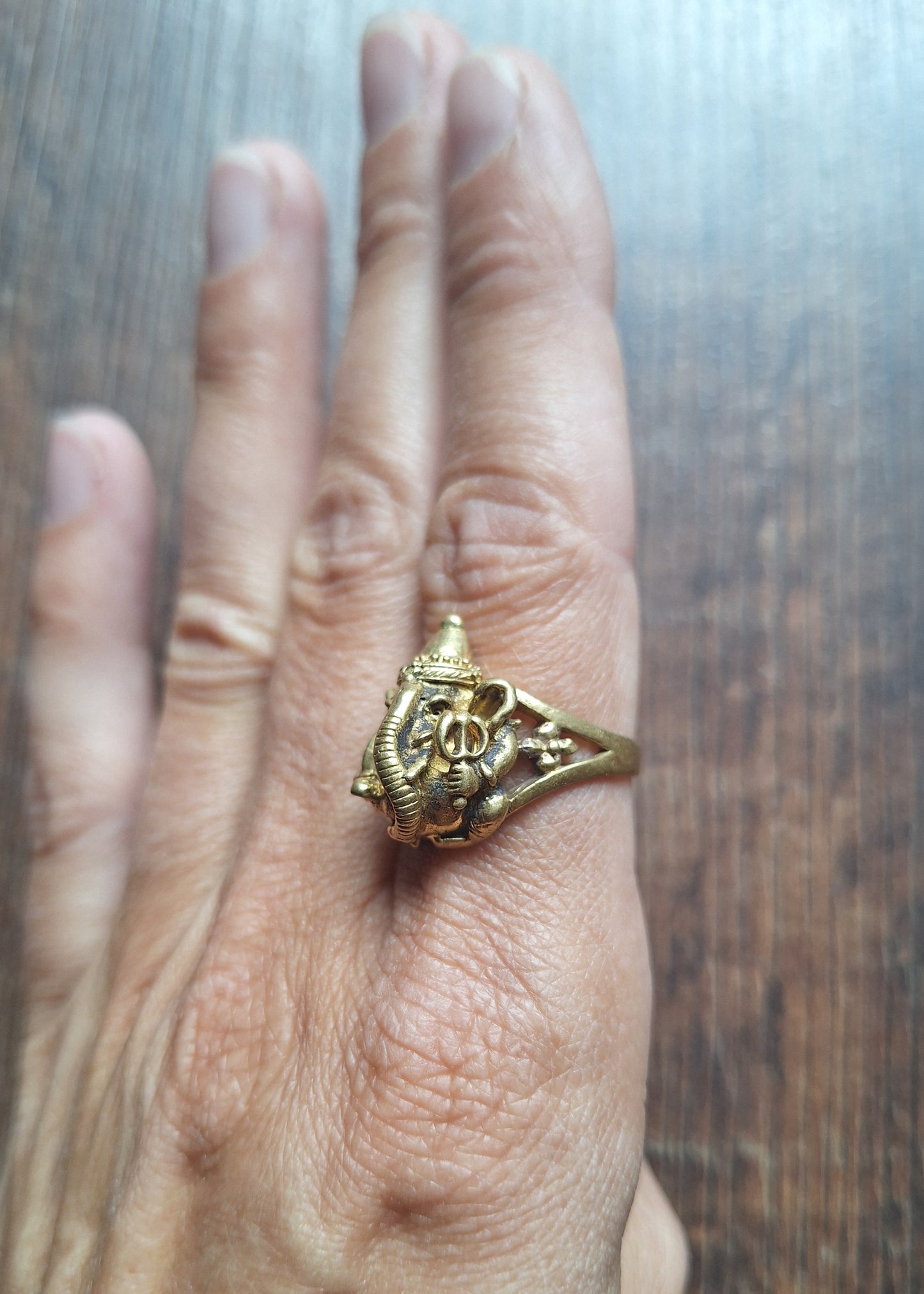 Brass ring Ganesha