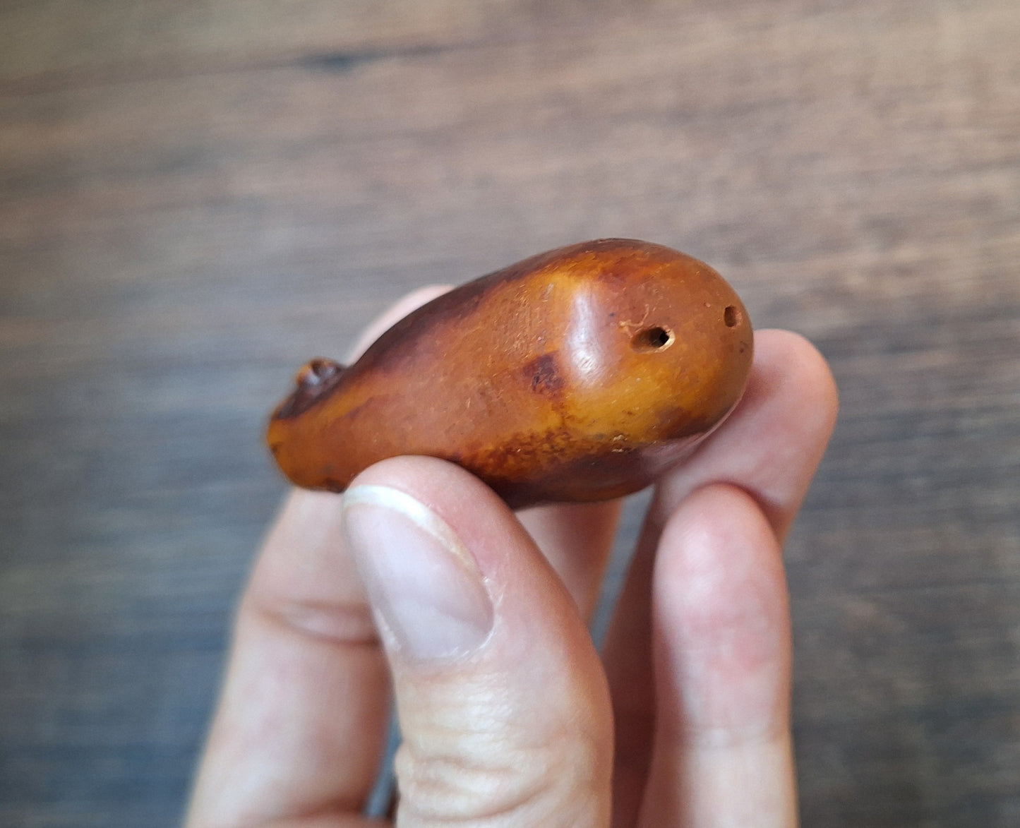 Resin netsuke pendant foot with spiders