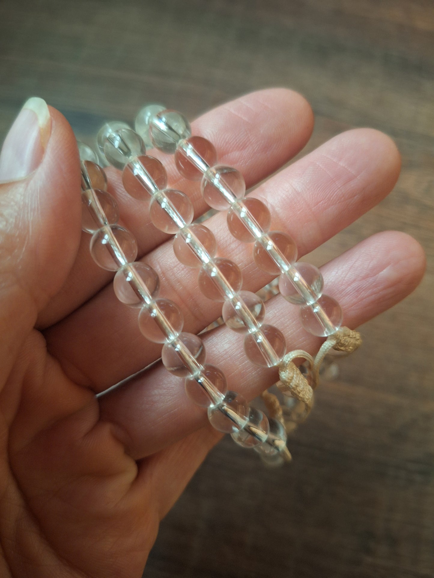 Quartz crystal mala bracelet