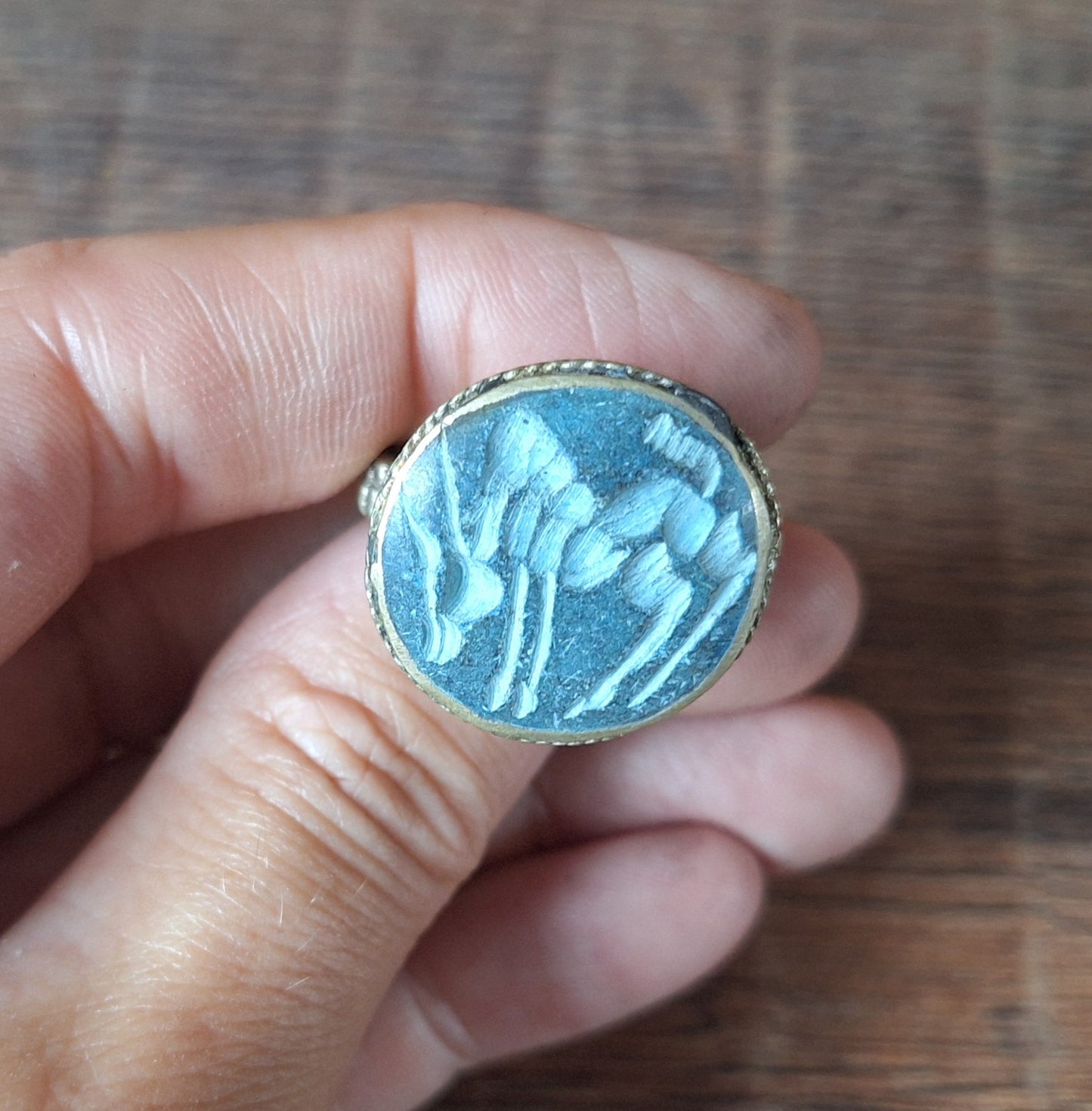 Vintage Kuchi tribal intaglio ring