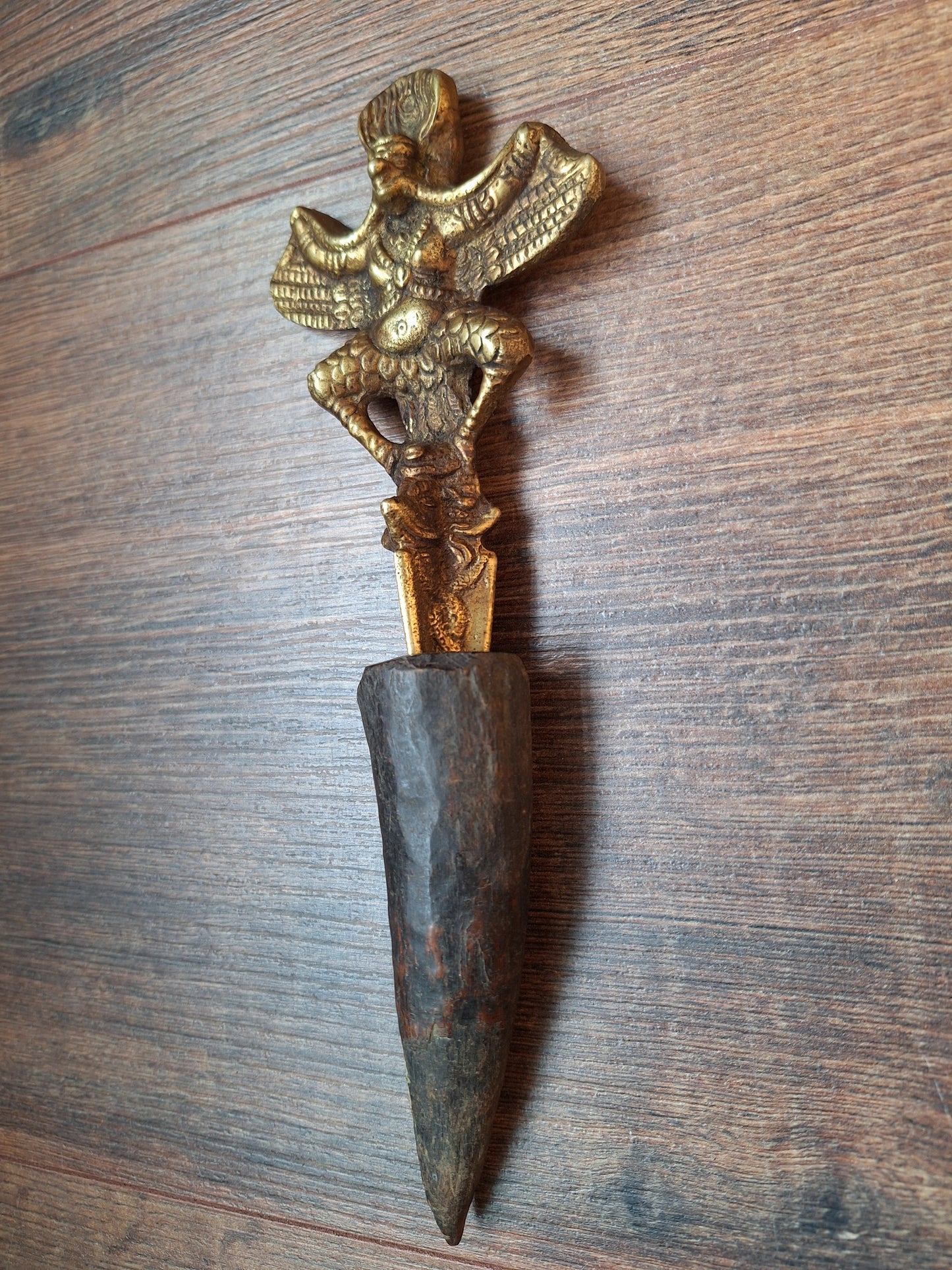 Vintage brass Garuda phurba #4