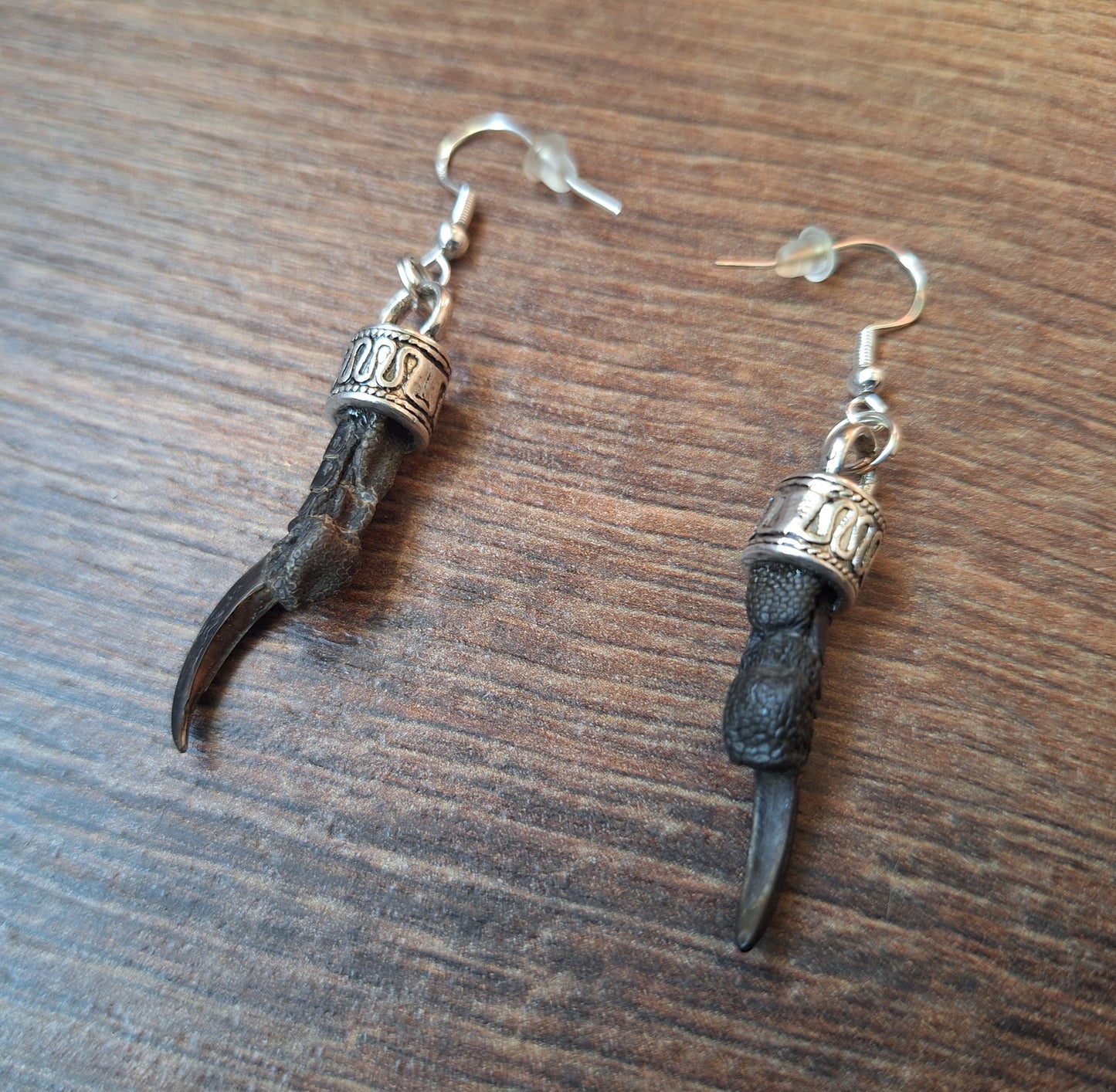 Crow nail amulet earrings