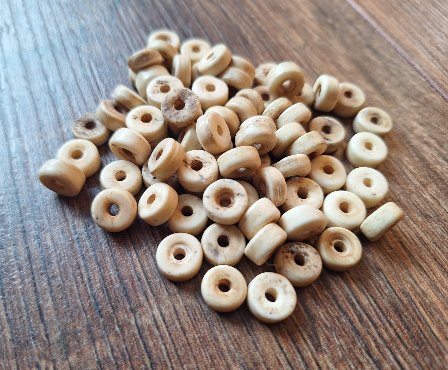Vintage yak bone beads, set of 20