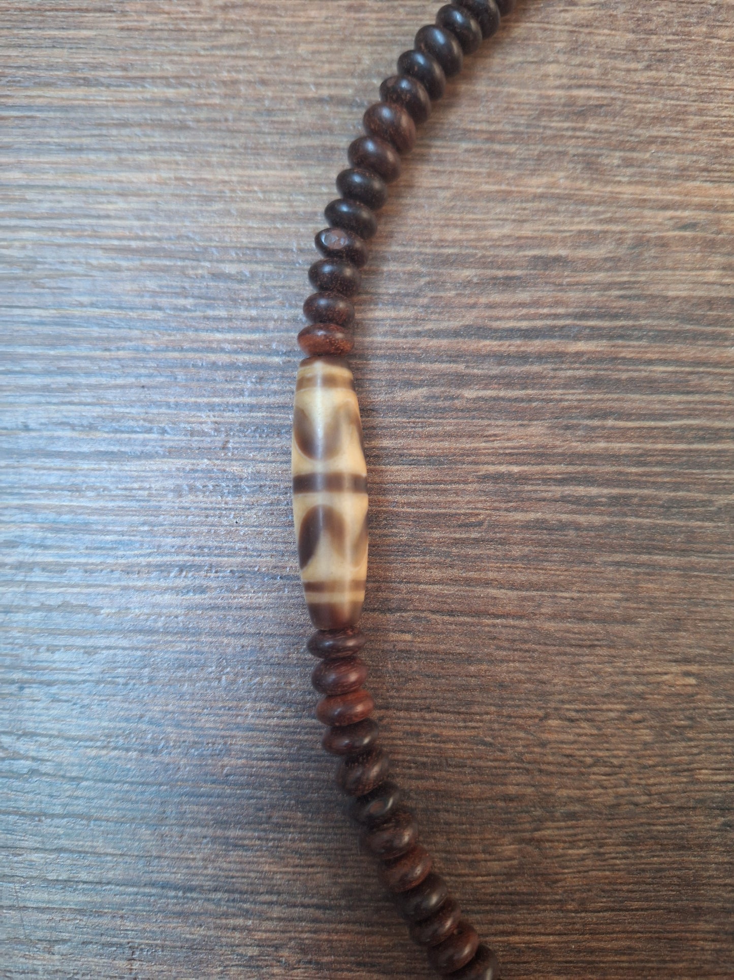 Dzi bead Wave mala necklace