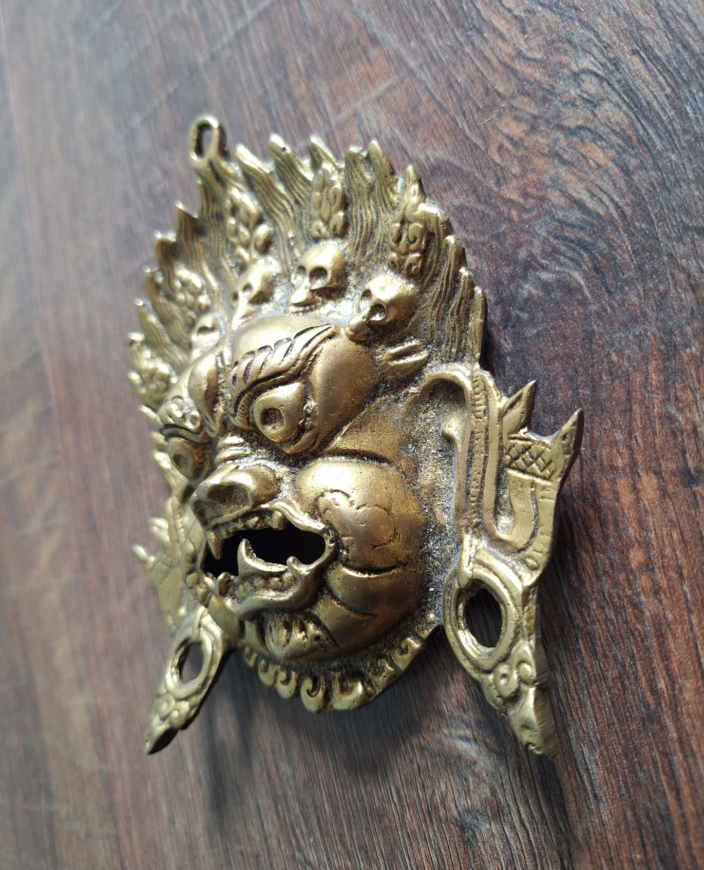 Vintage bronze Mahakala mask
