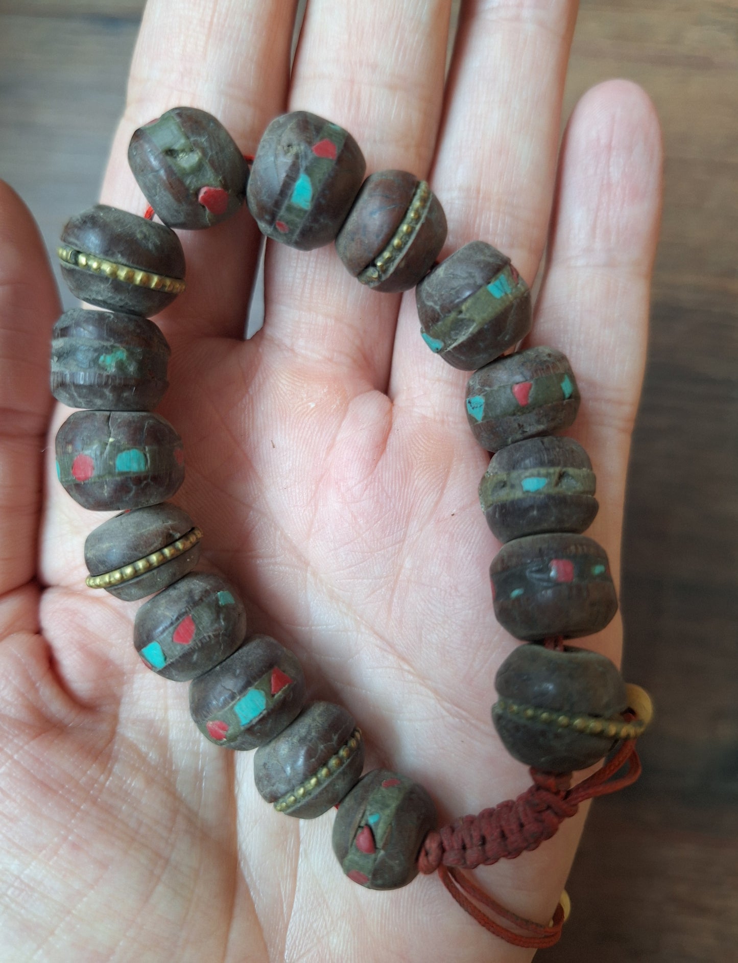 Old Tibetan wooden mala bracelet