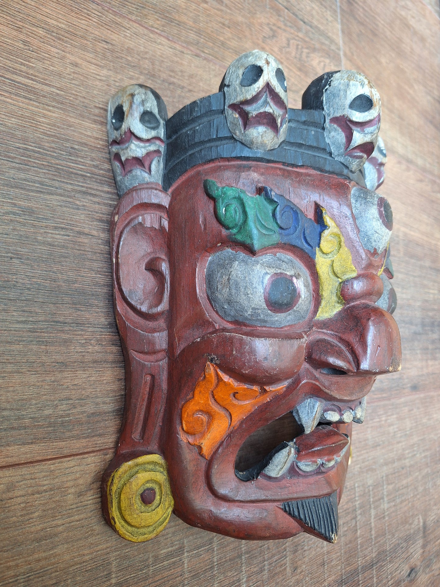 Vintage wooden Mahakala mask, B-quality