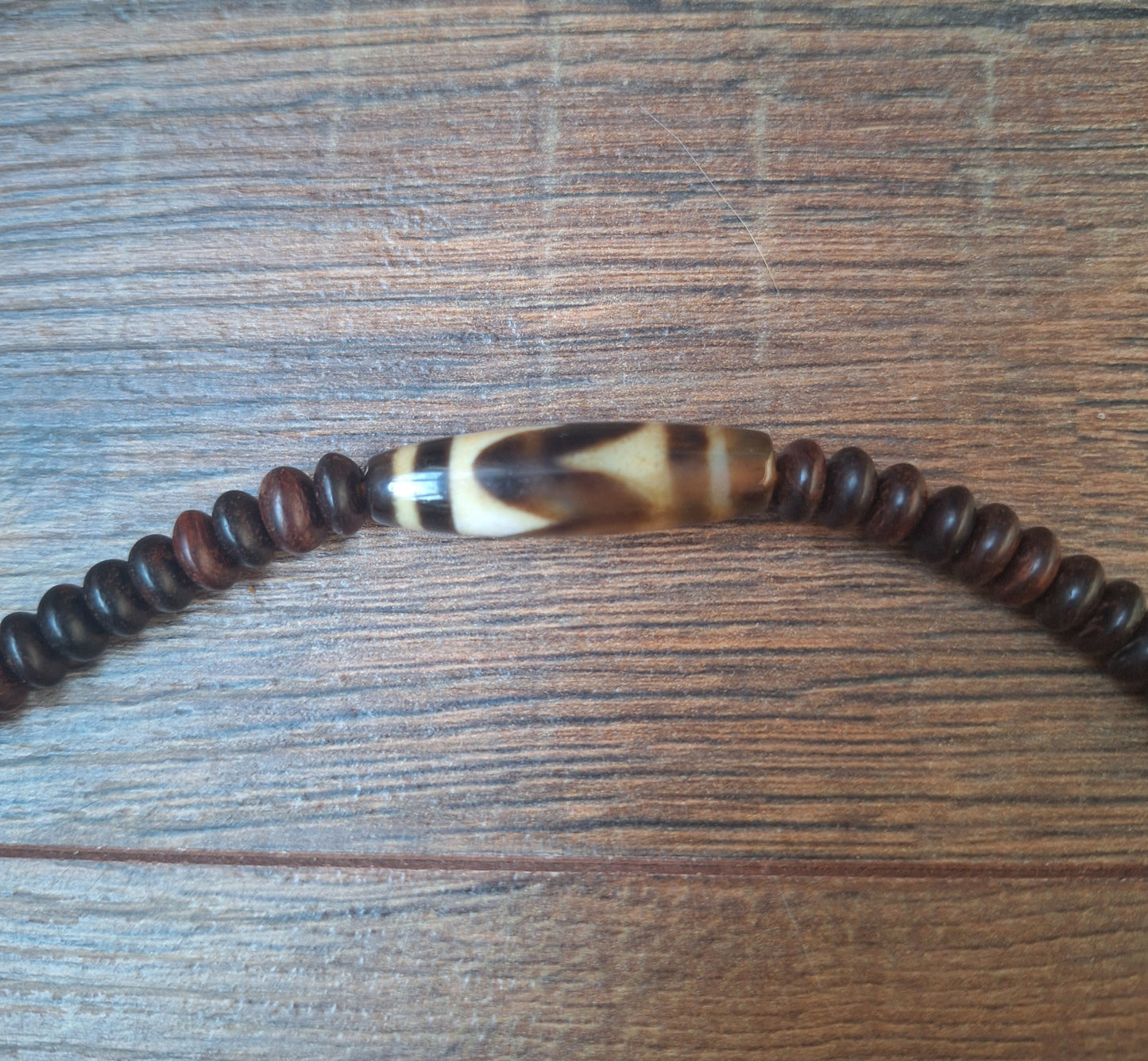 Dzi bead Wave mala necklace