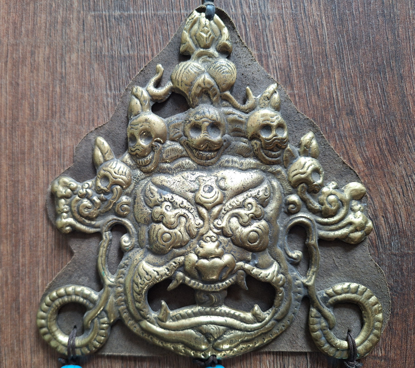 Vintage brass Mahakala wallhanger
