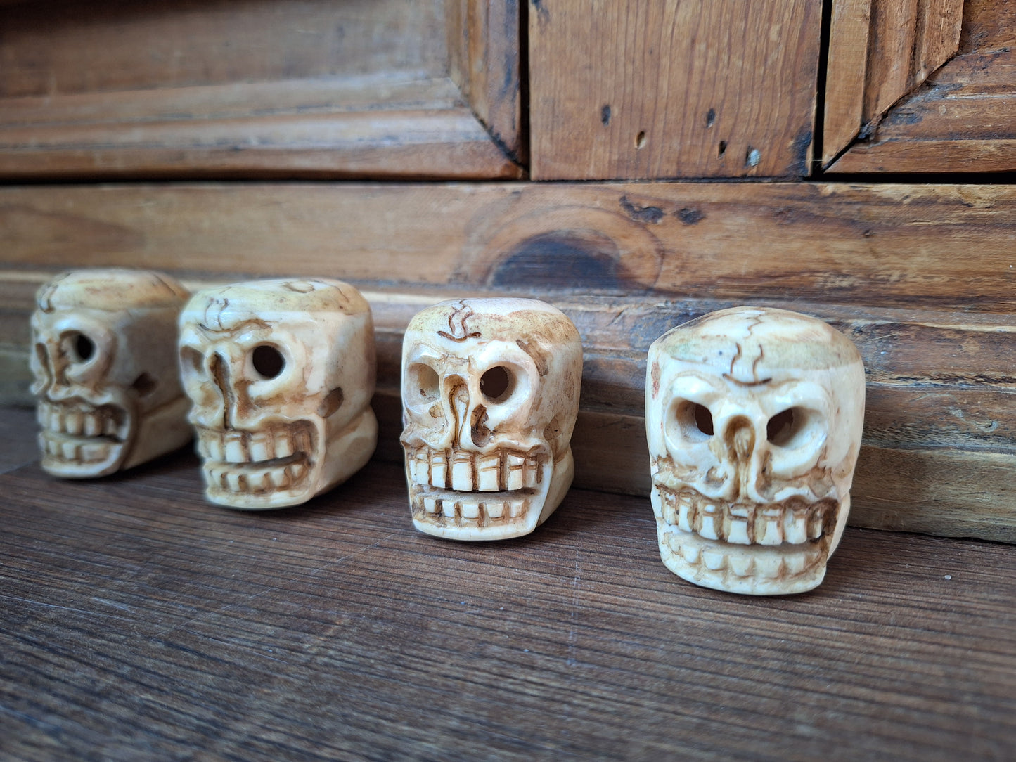 Yak bone skull beads