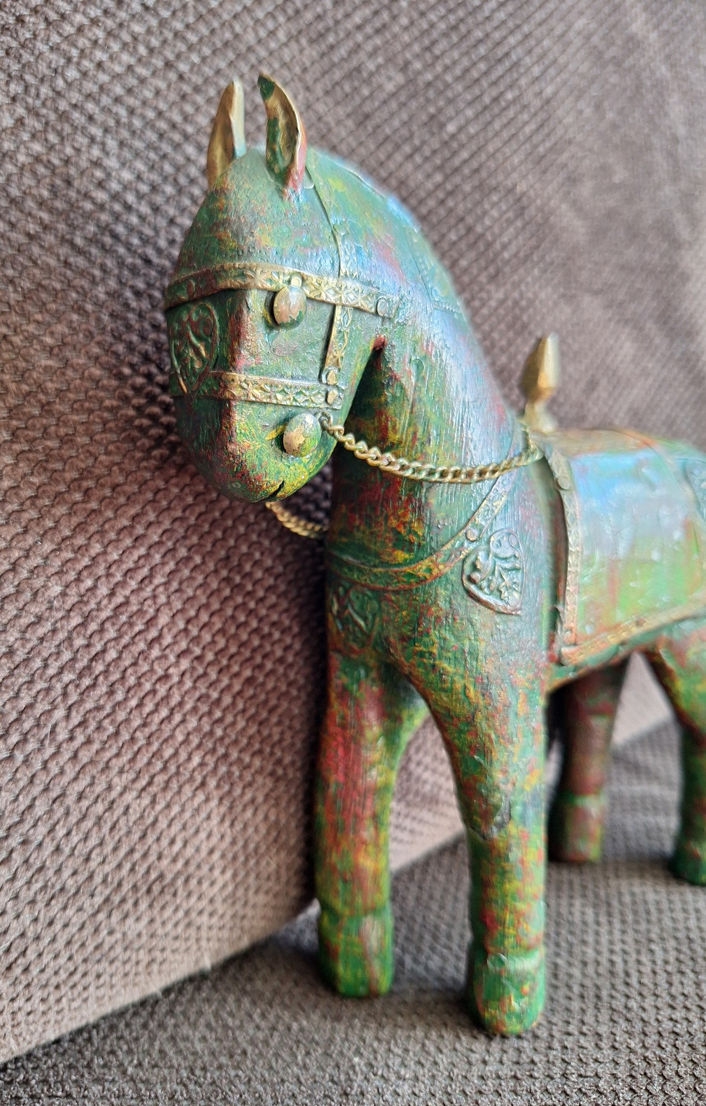 Vintage wooden Indian Marwari horse