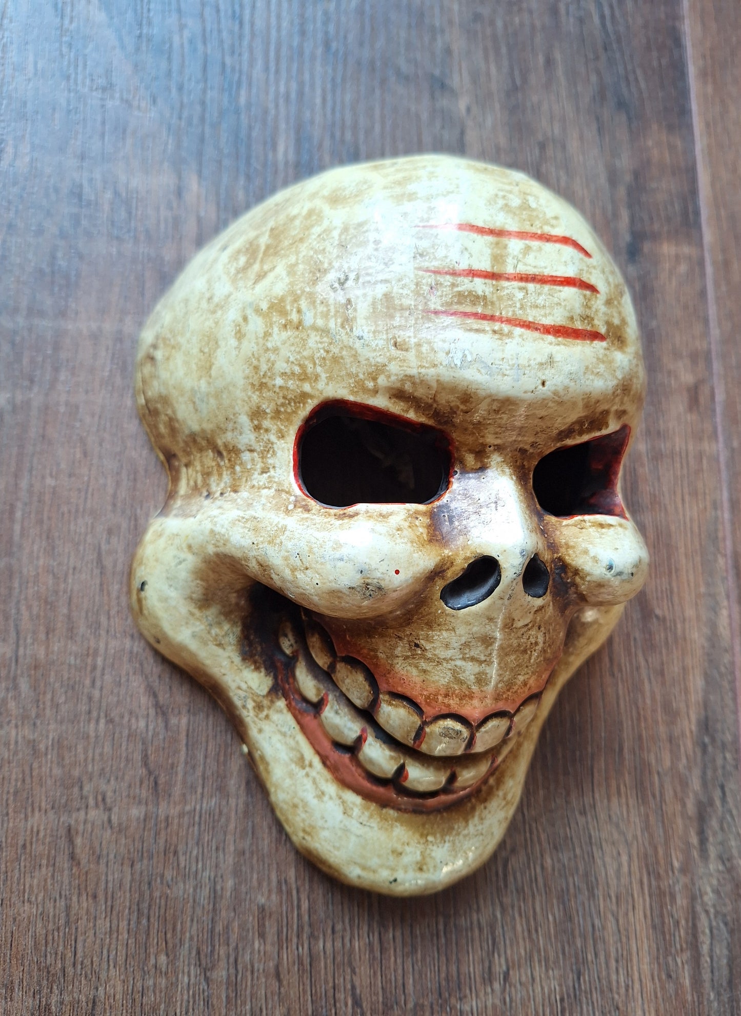 Vintage wooden Citipati skull mask
