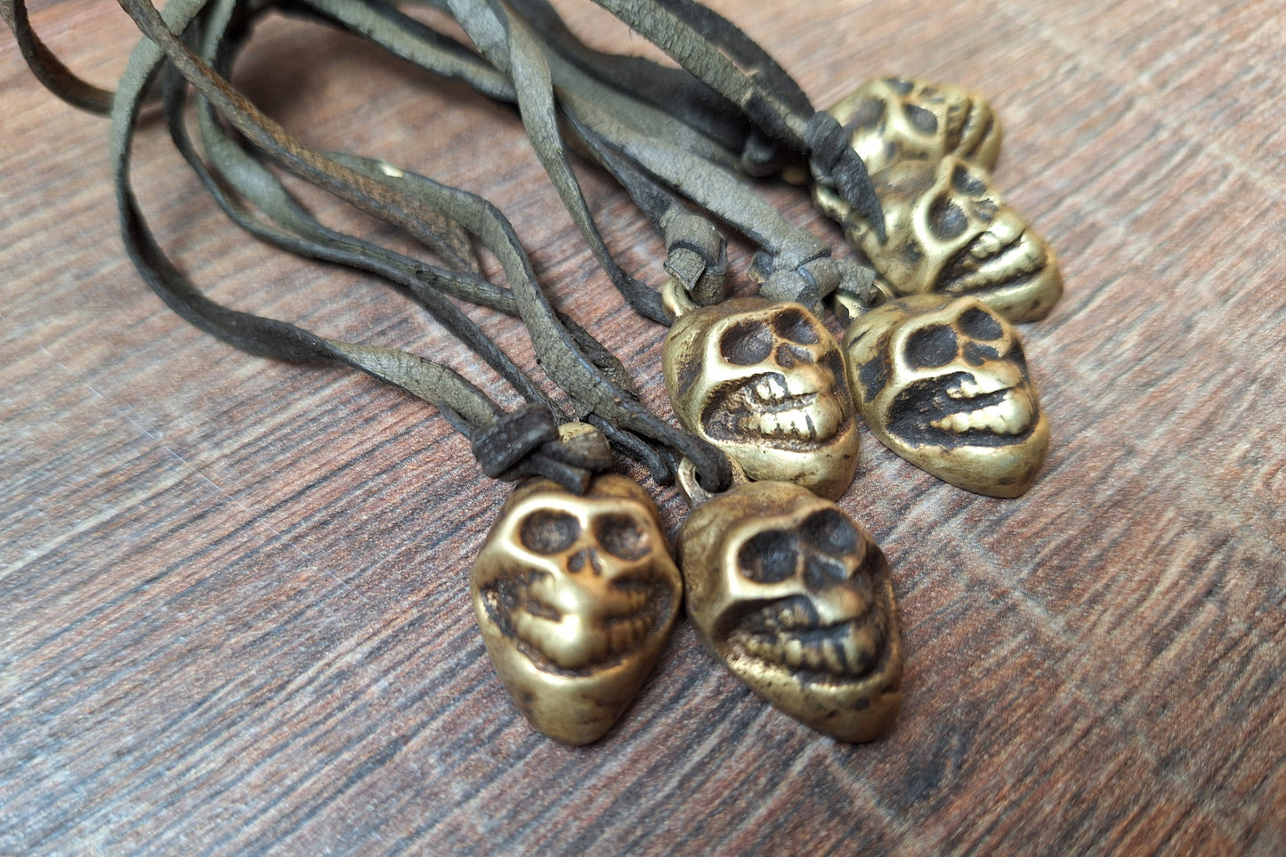 Vintage bronze pendant Skull