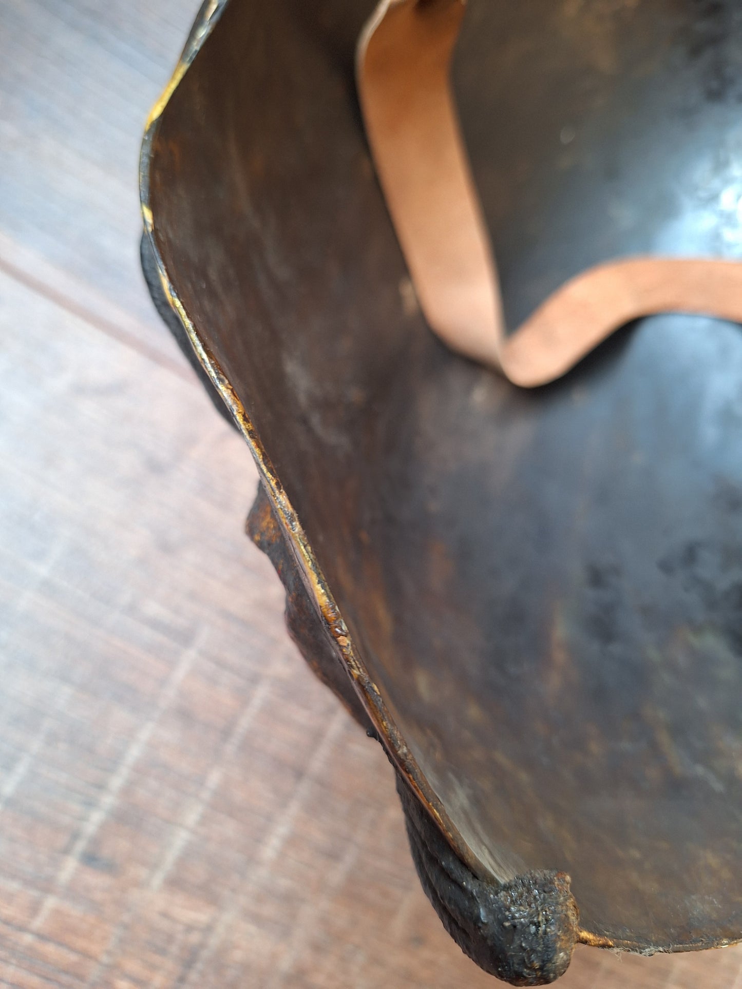 Vintage Nepalese wrathful spirit mask from horn