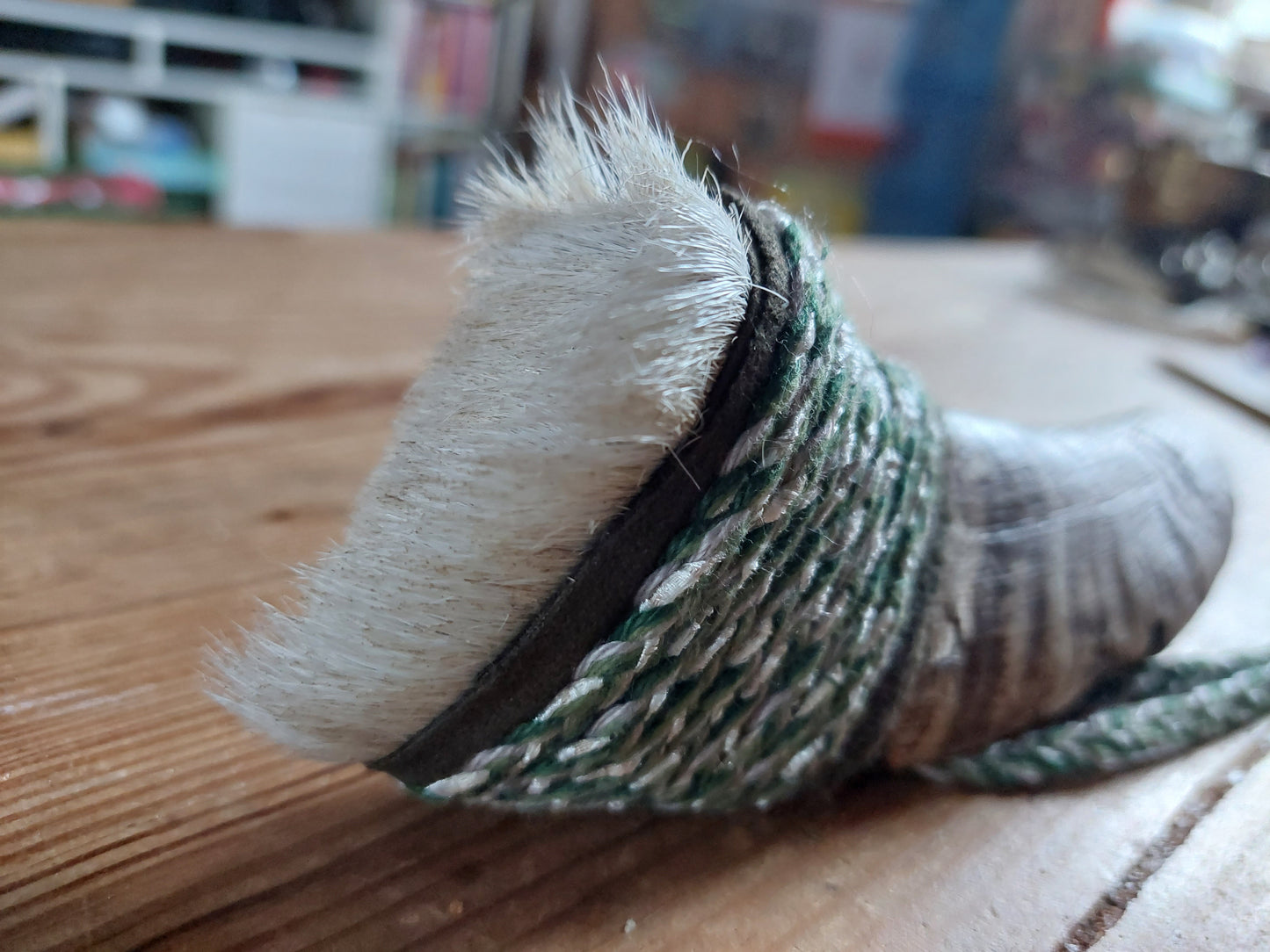 Sheep horn rattle