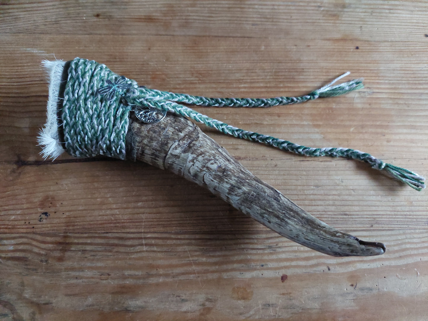 Sheep horn rattle