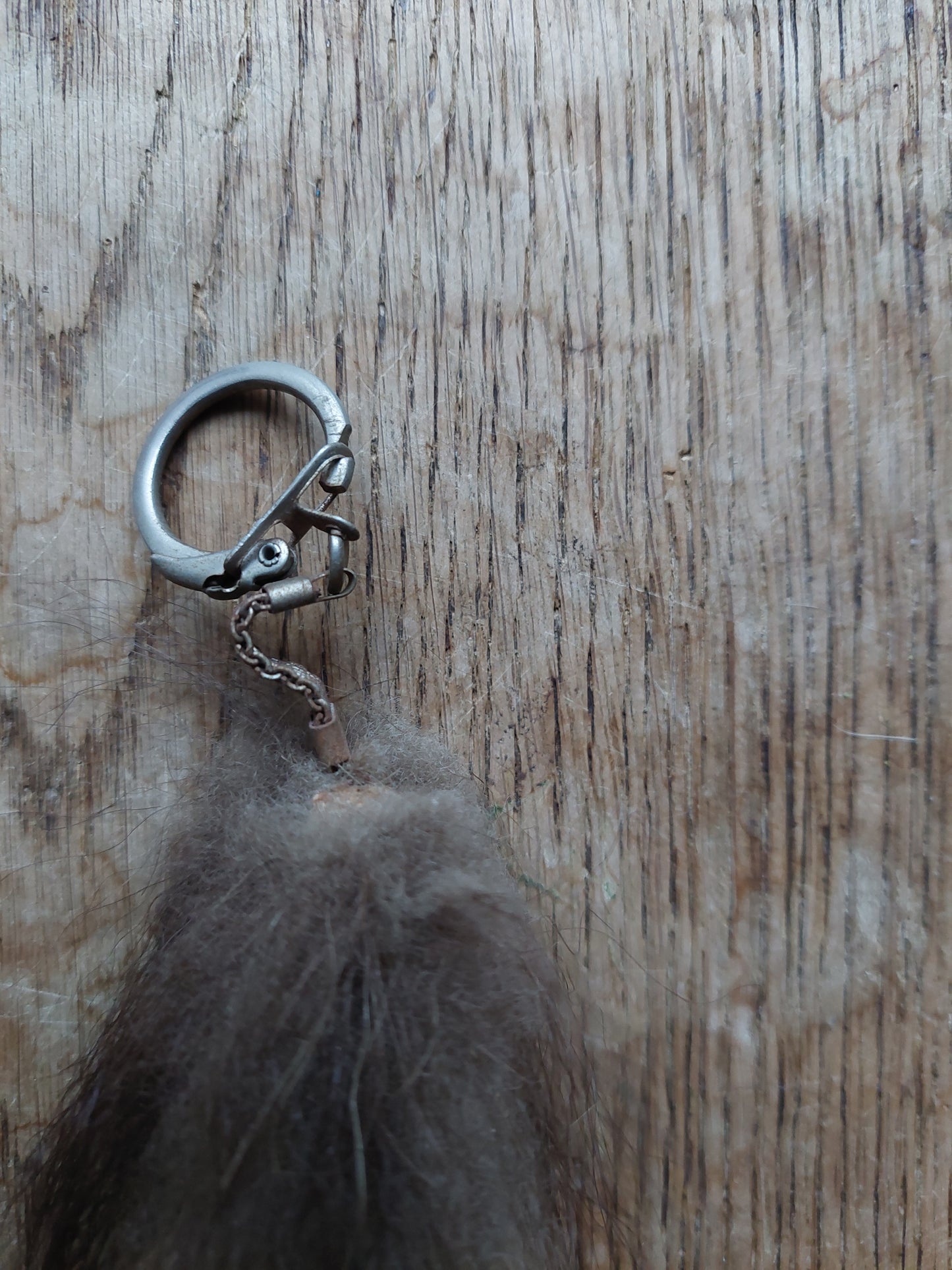 Racoon tail keychain