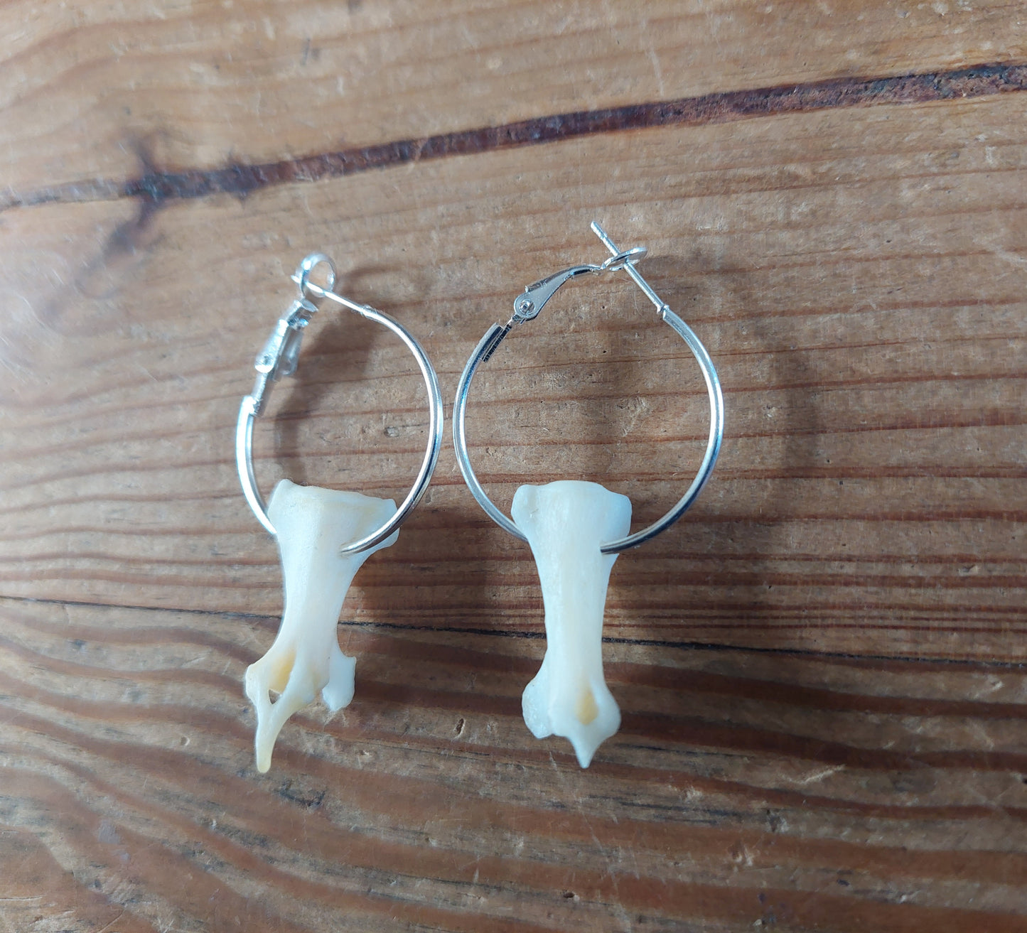 Fox tail bones amulet earrings