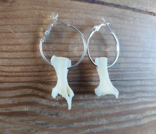 Fox tail bones amulet earrings