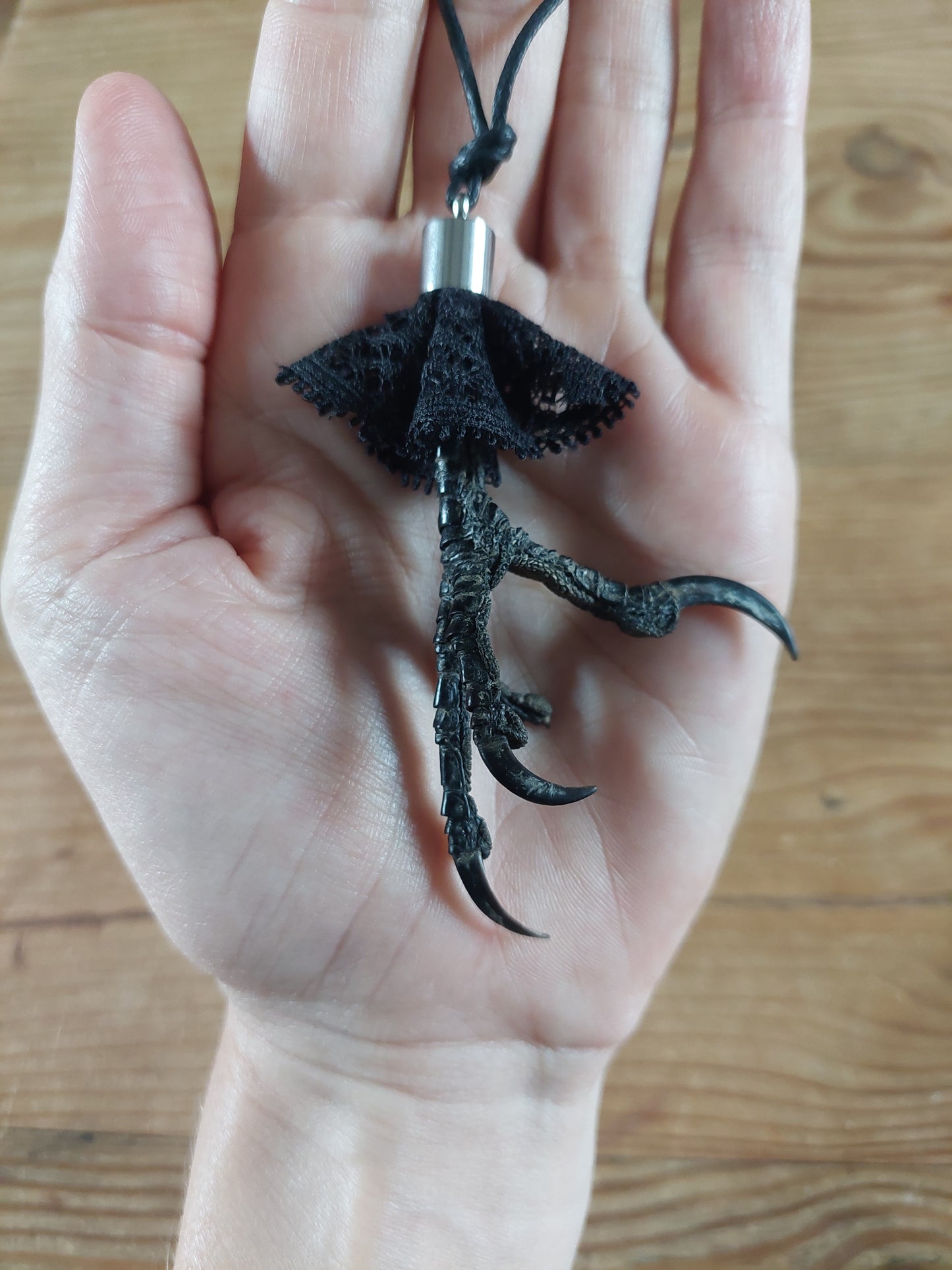 Crow claw amulet necklace