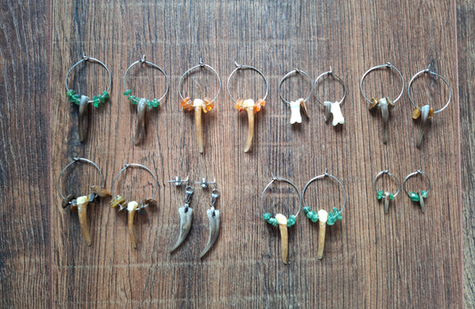 Badger claw amulet earrings