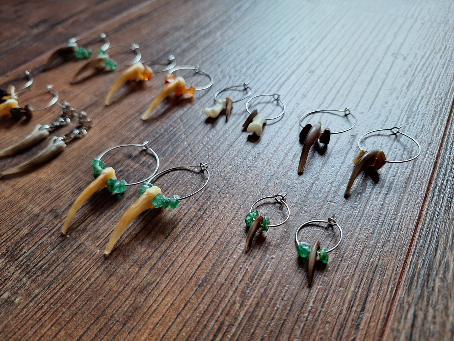 Badger claw amulet earrings