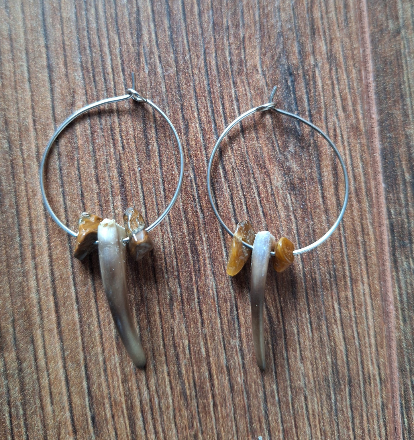 Badger claw amulet earrings
