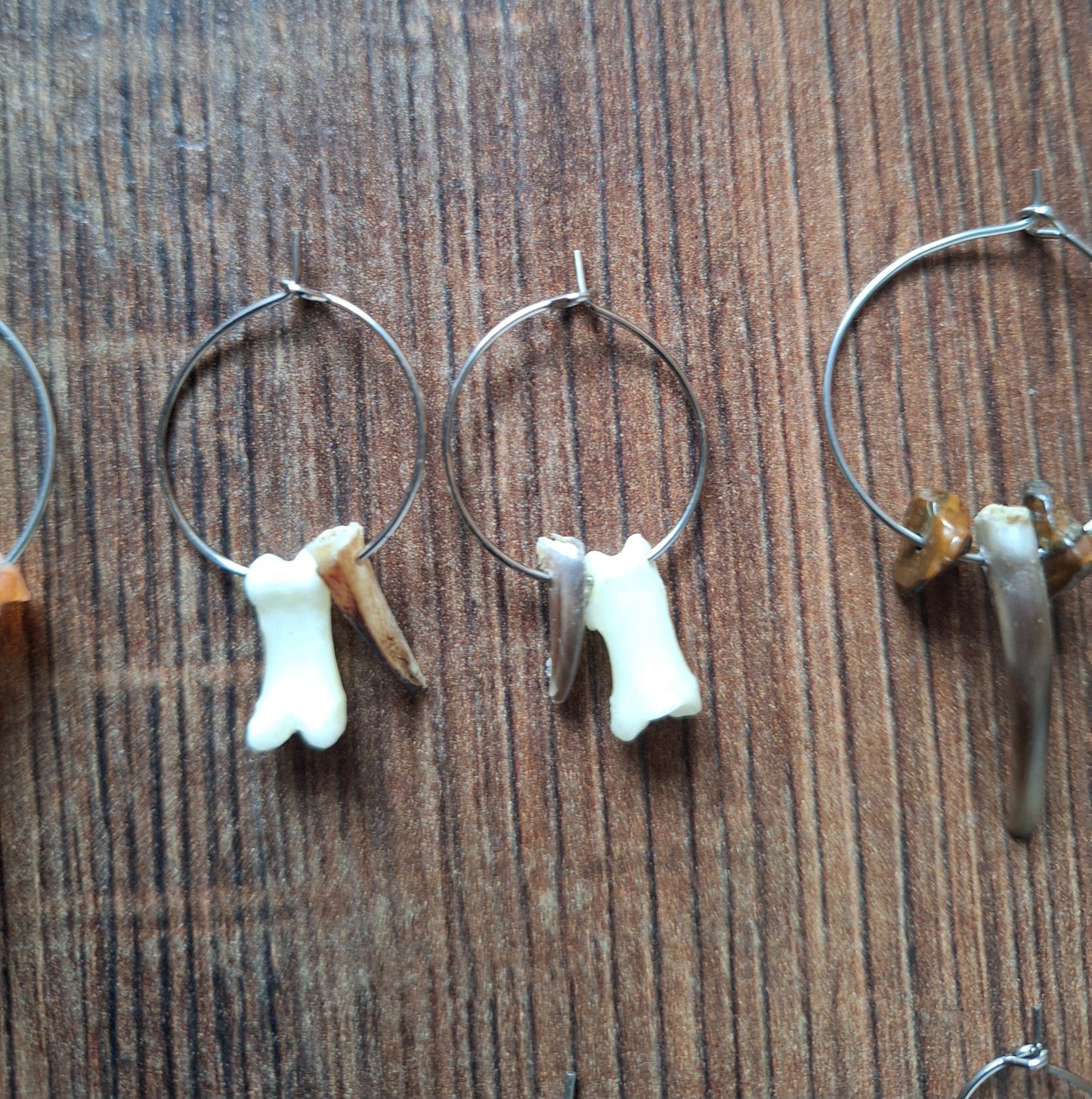 Badger claw amulet earrings
