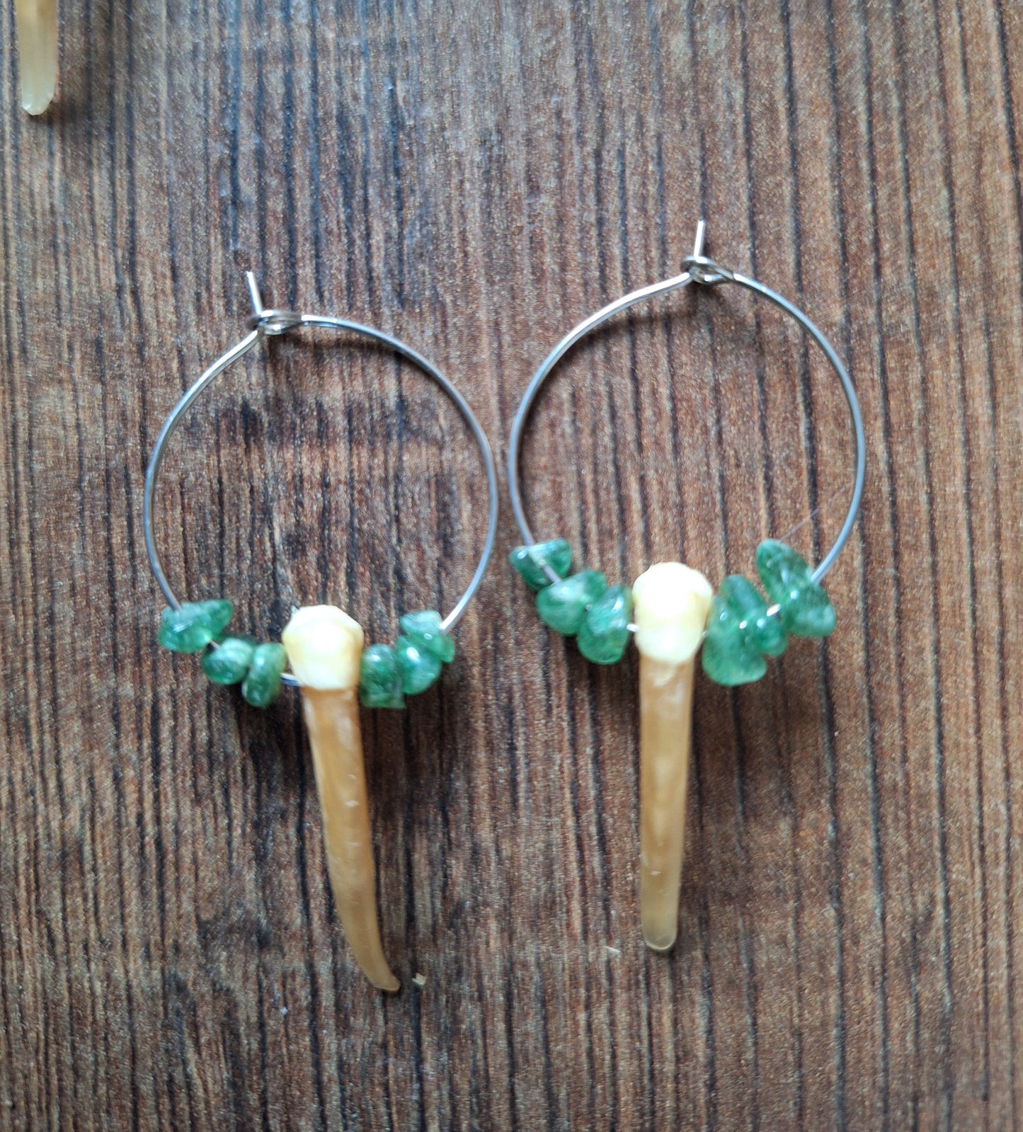 Badger claw amulet earrings