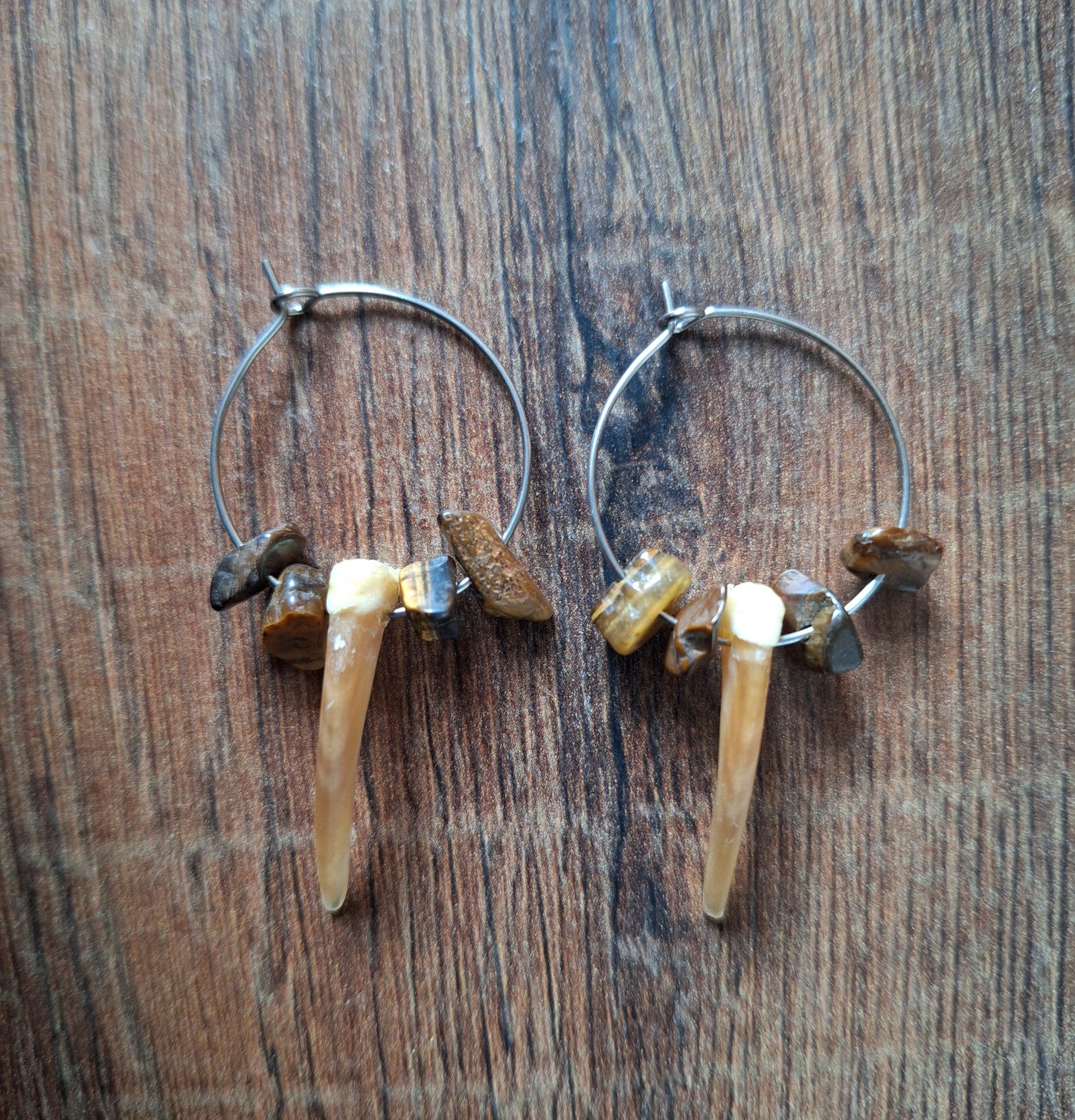 Badger claw amulet earrings