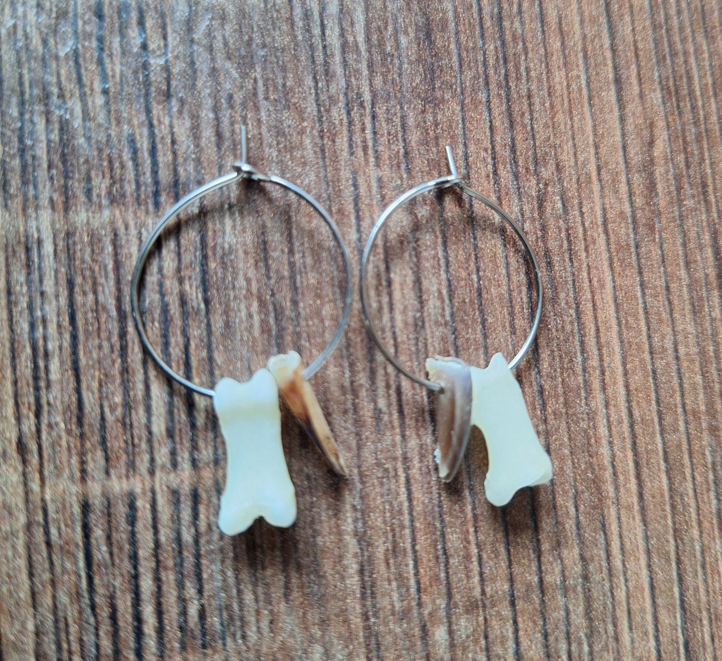 Badger claw amulet earrings
