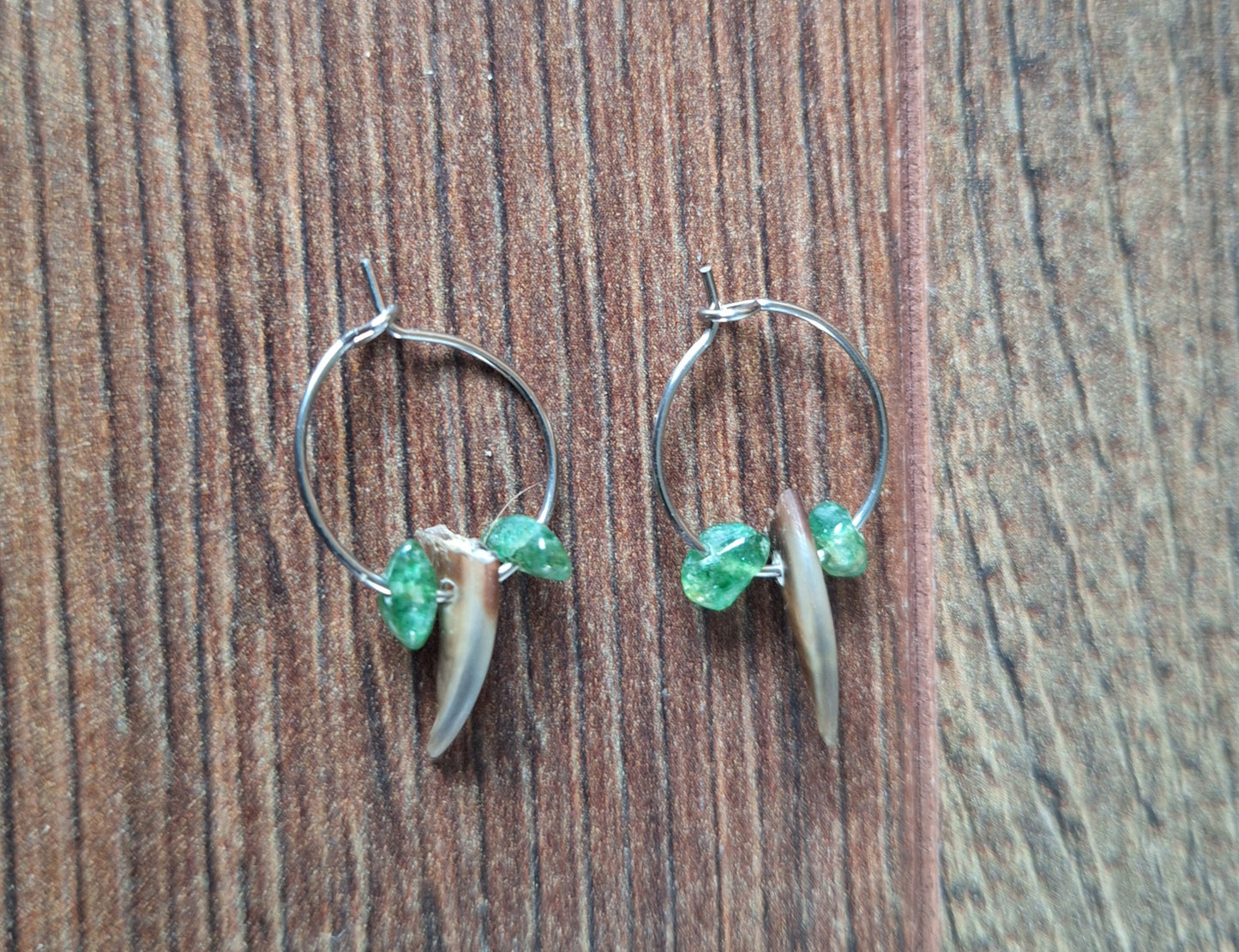 Badger claw amulet earrings
