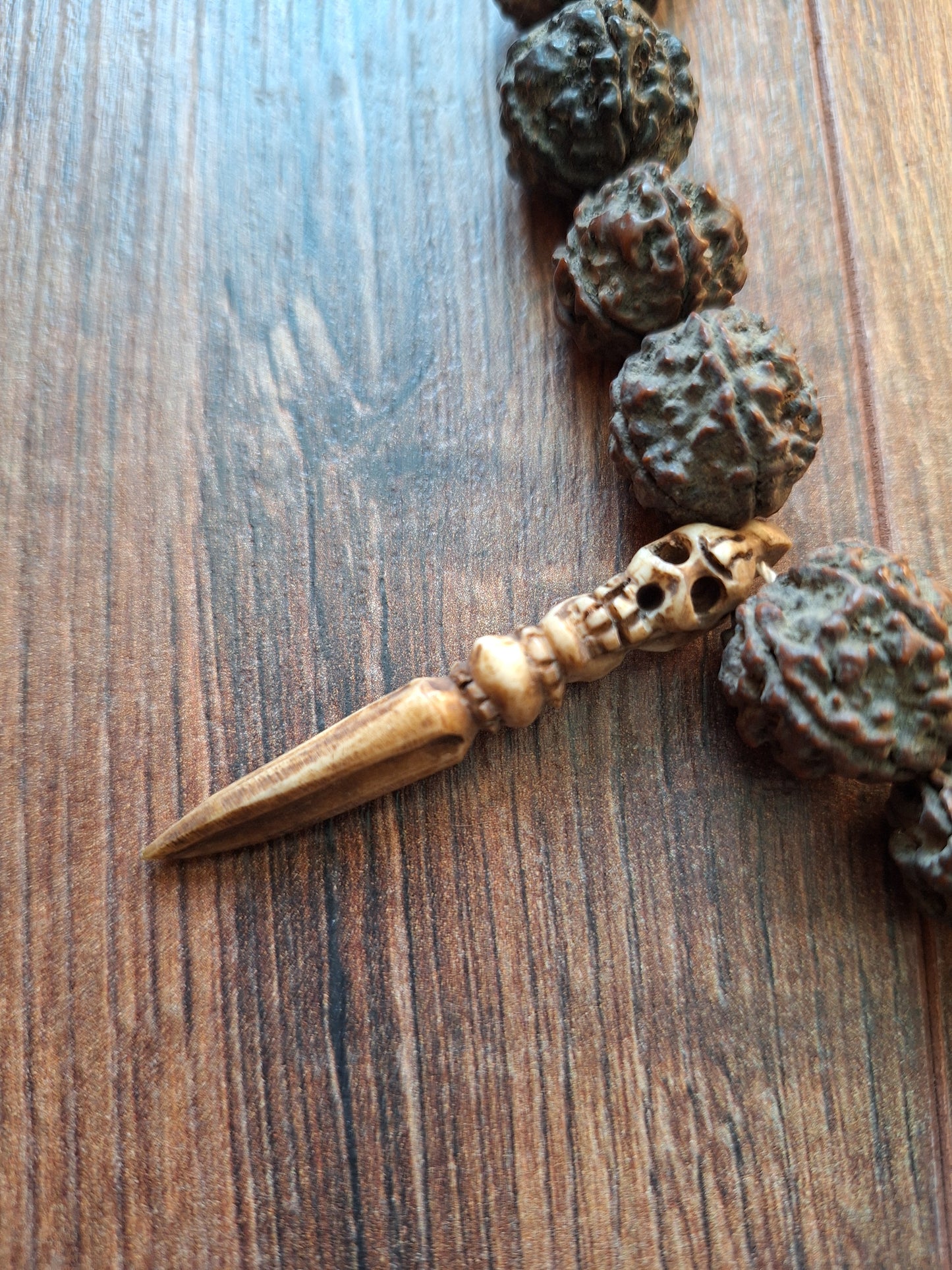 Old Nepalese shamanic rudraksha necklace #17