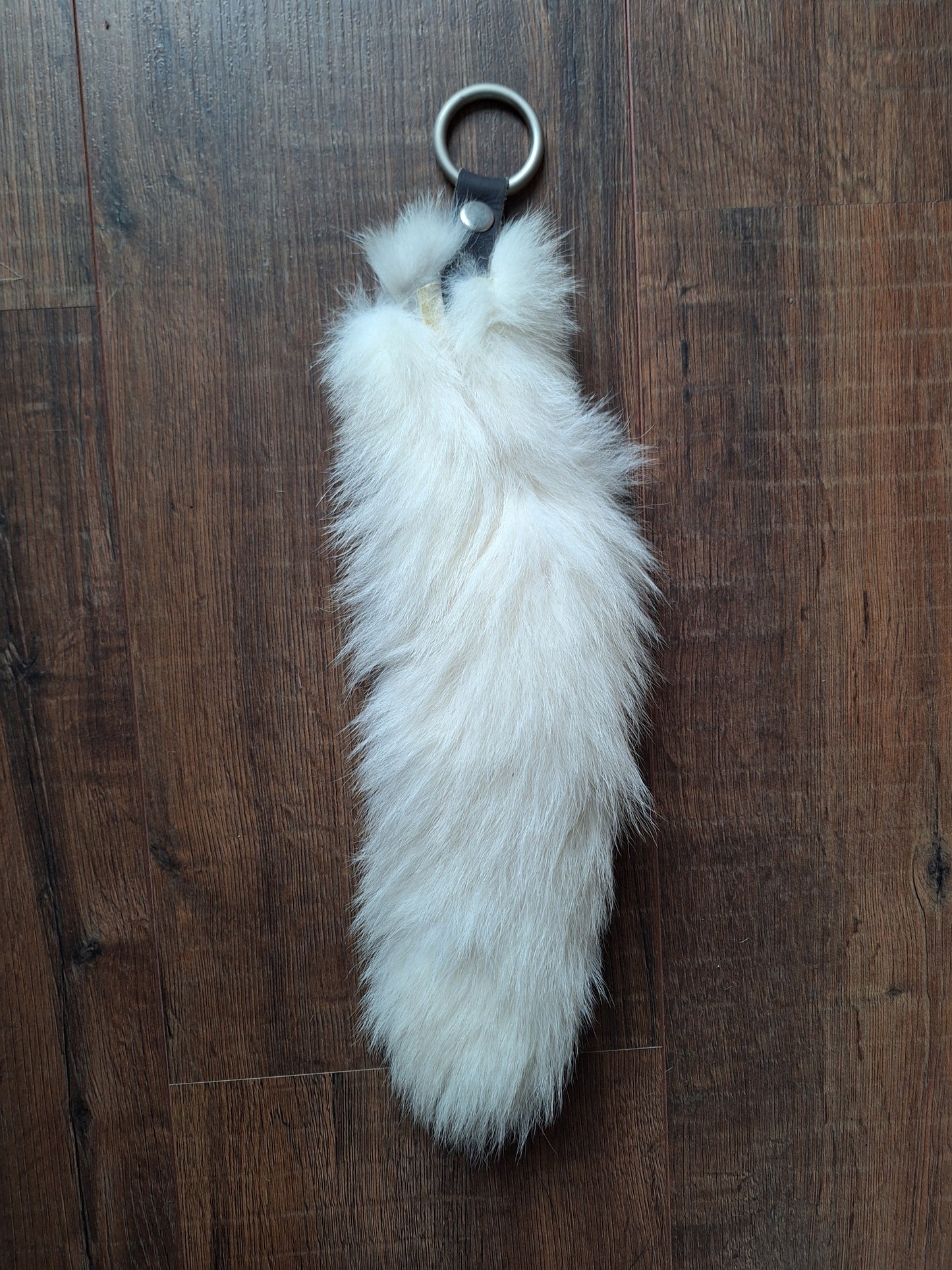 Polar fox tail keychain