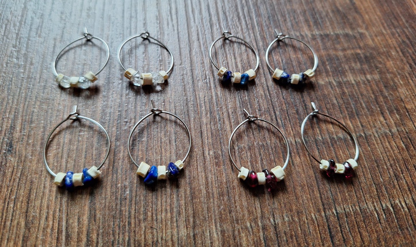 Shark vertebrae amulet earrings