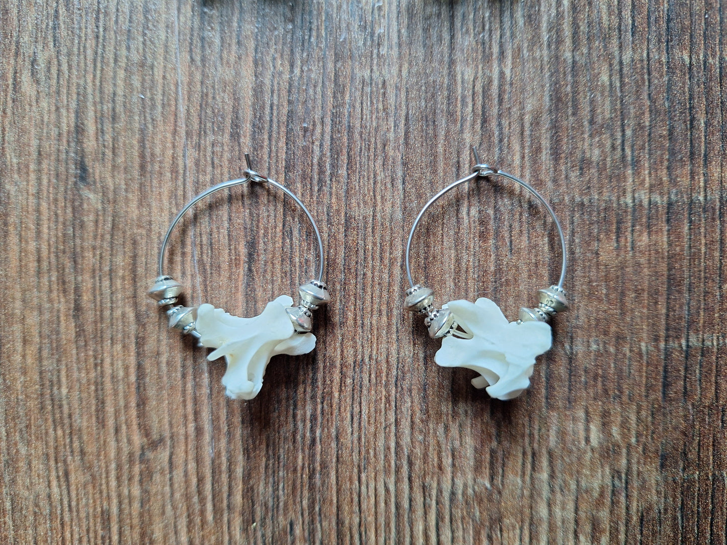 Duck vertebrae amulet earrings