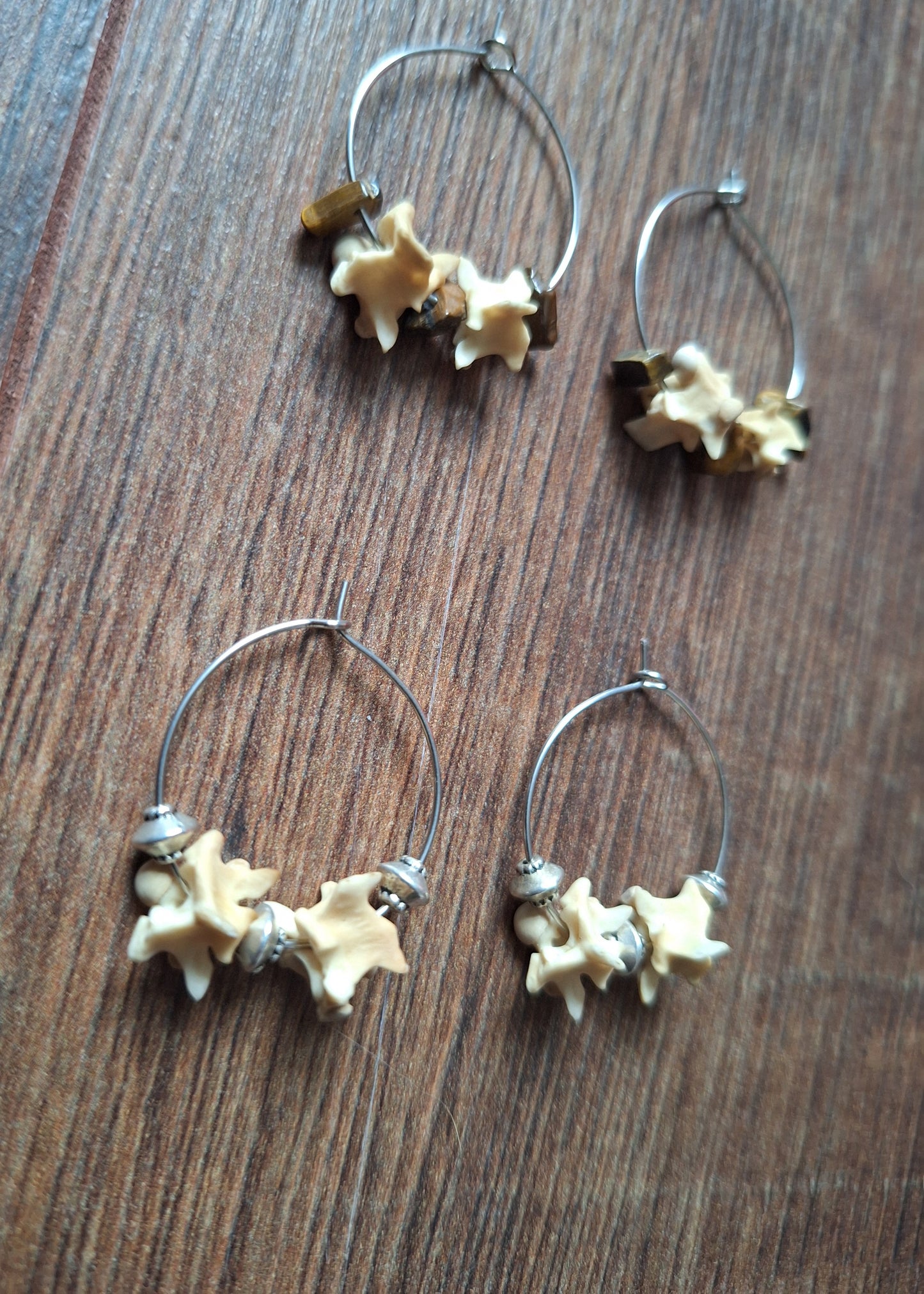 Snake vertebrae amulet earrings