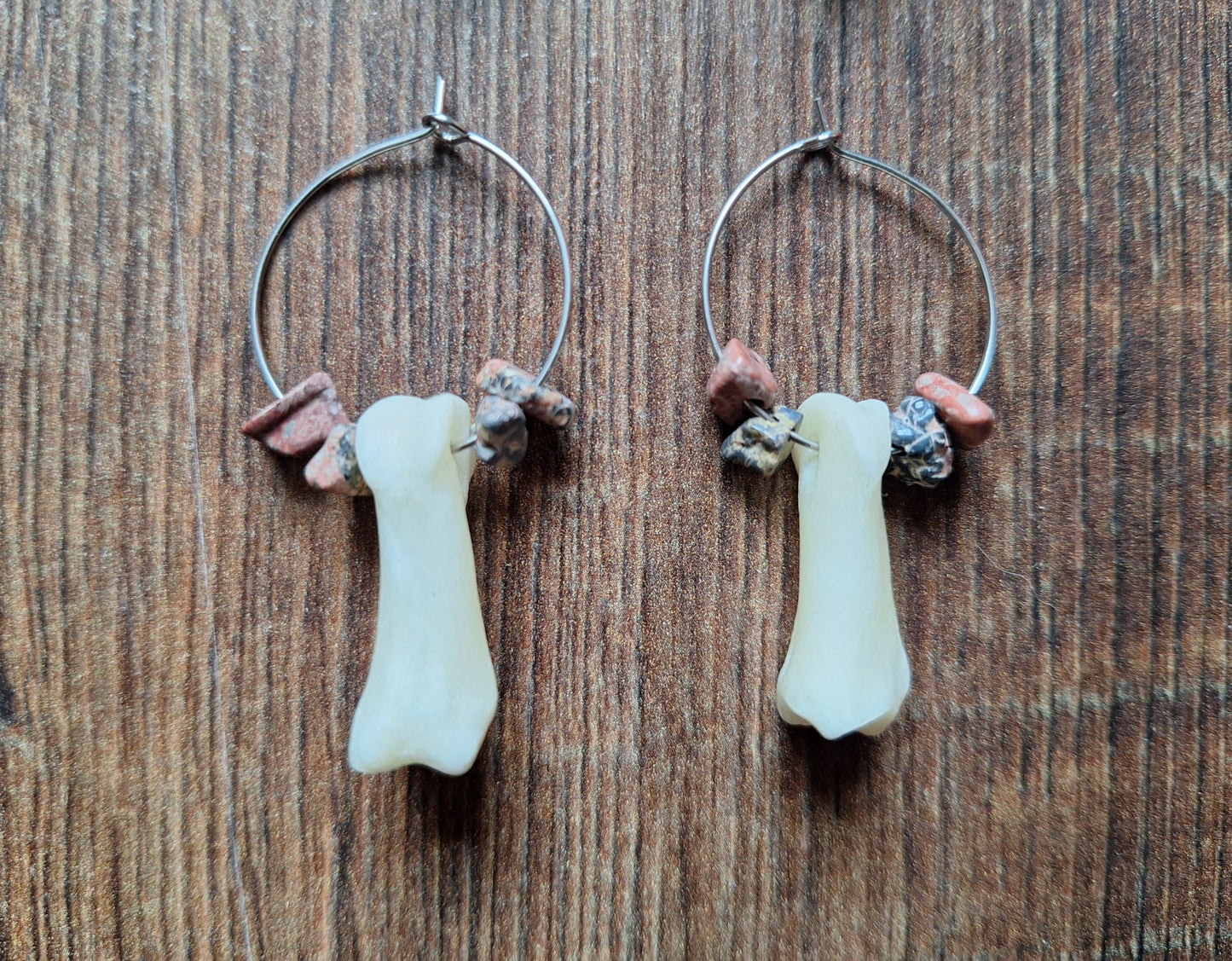 Roe deer foot bones amulet earrings
