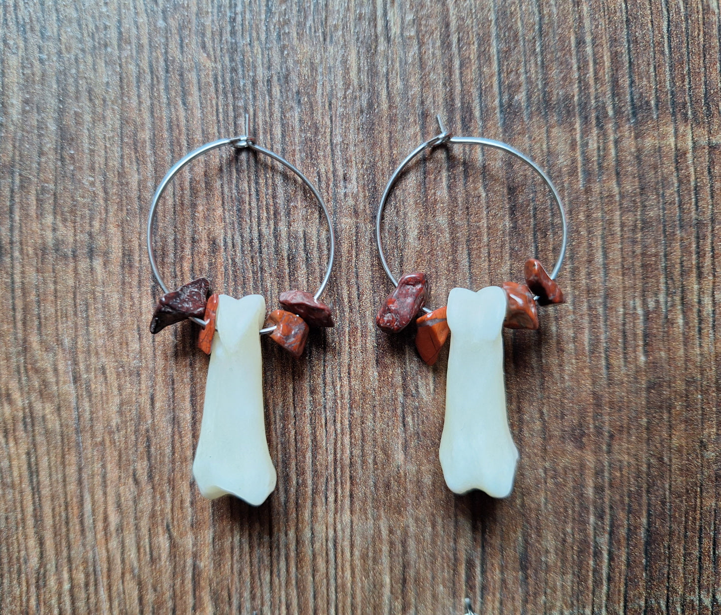 Roe deer foot bones amulet earrings