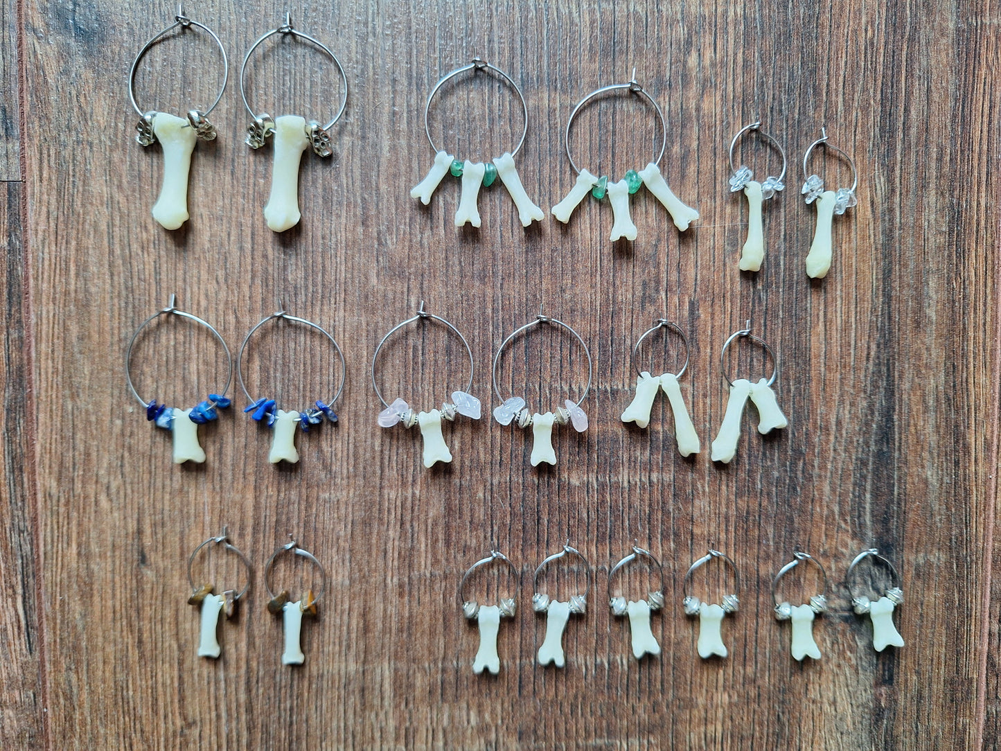 Badger foot bones amulet earrings