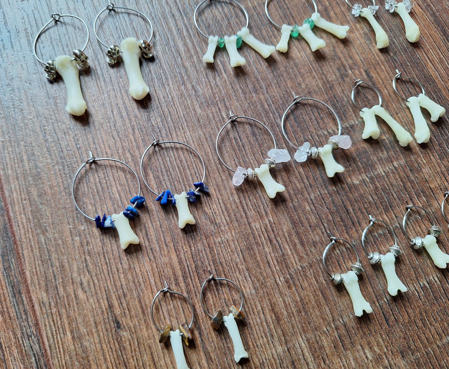 Badger foot bones amulet earrings