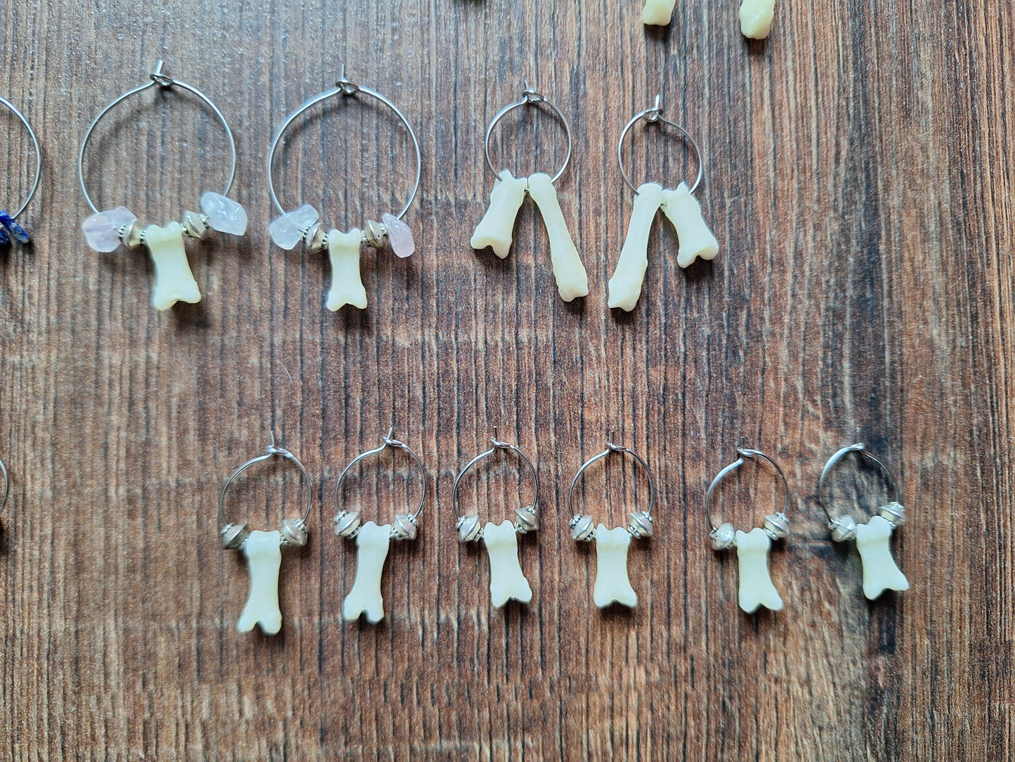 Badger foot bones amulet earrings