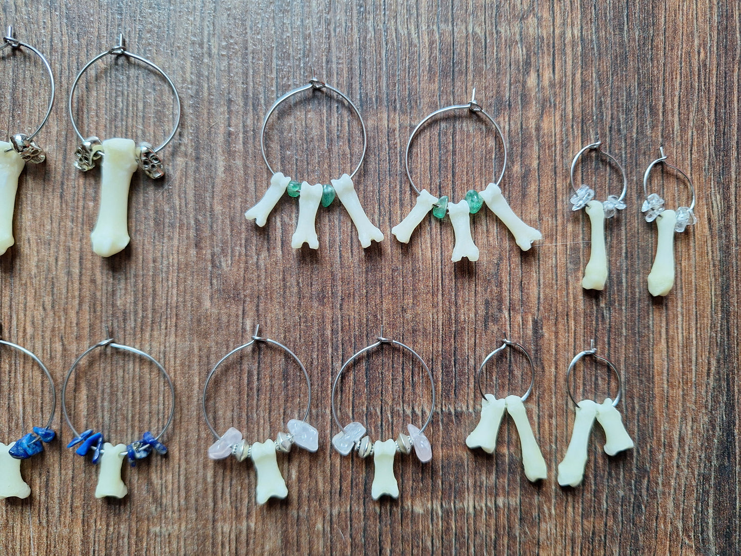 Badger foot bones amulet earrings