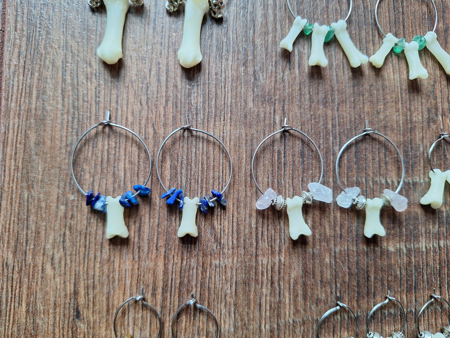 Badger foot bones amulet earrings