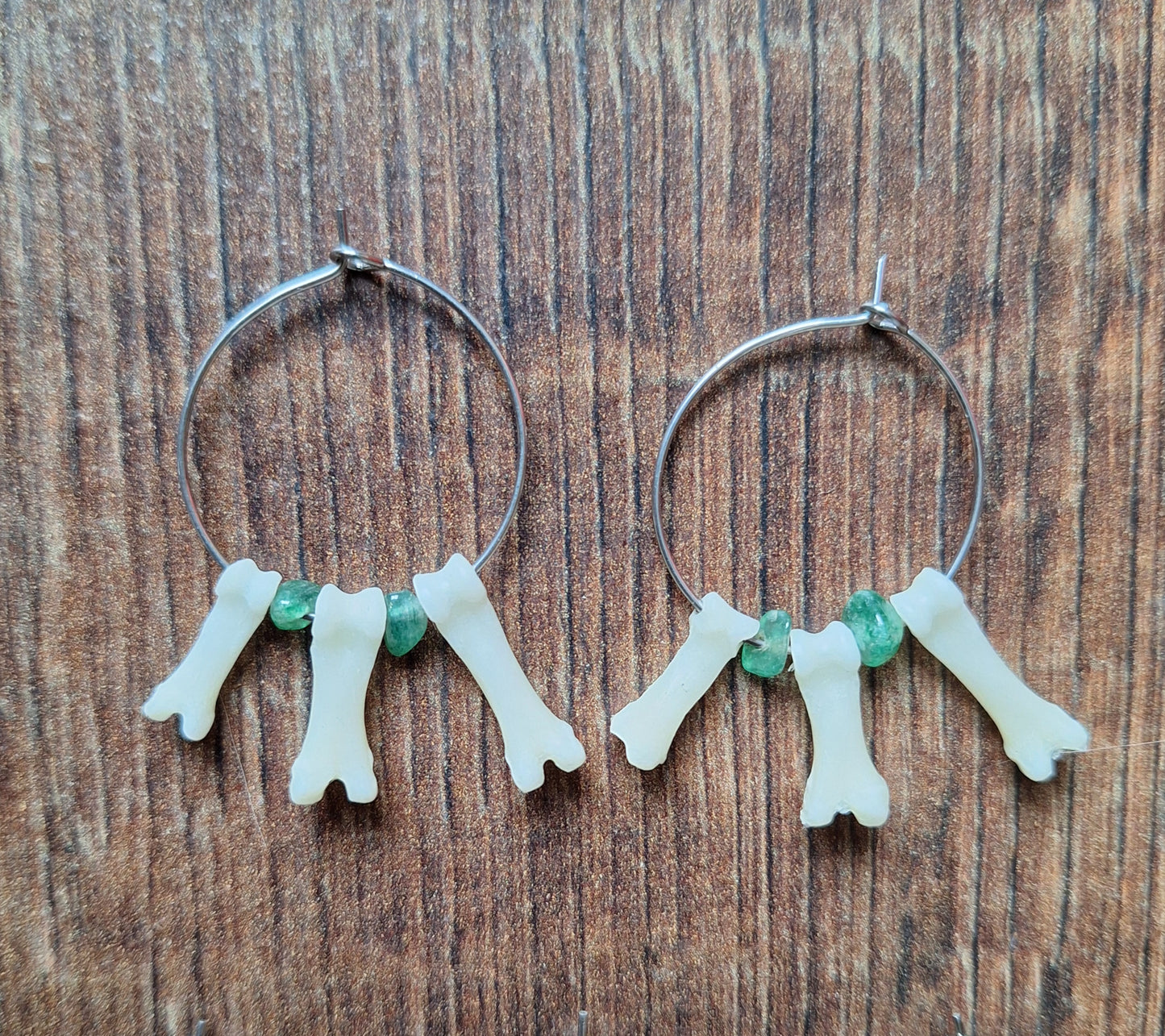 Badger foot bones amulet earrings