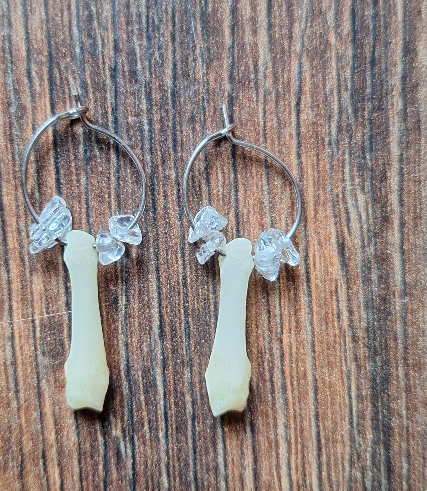 Badger foot bones amulet earrings