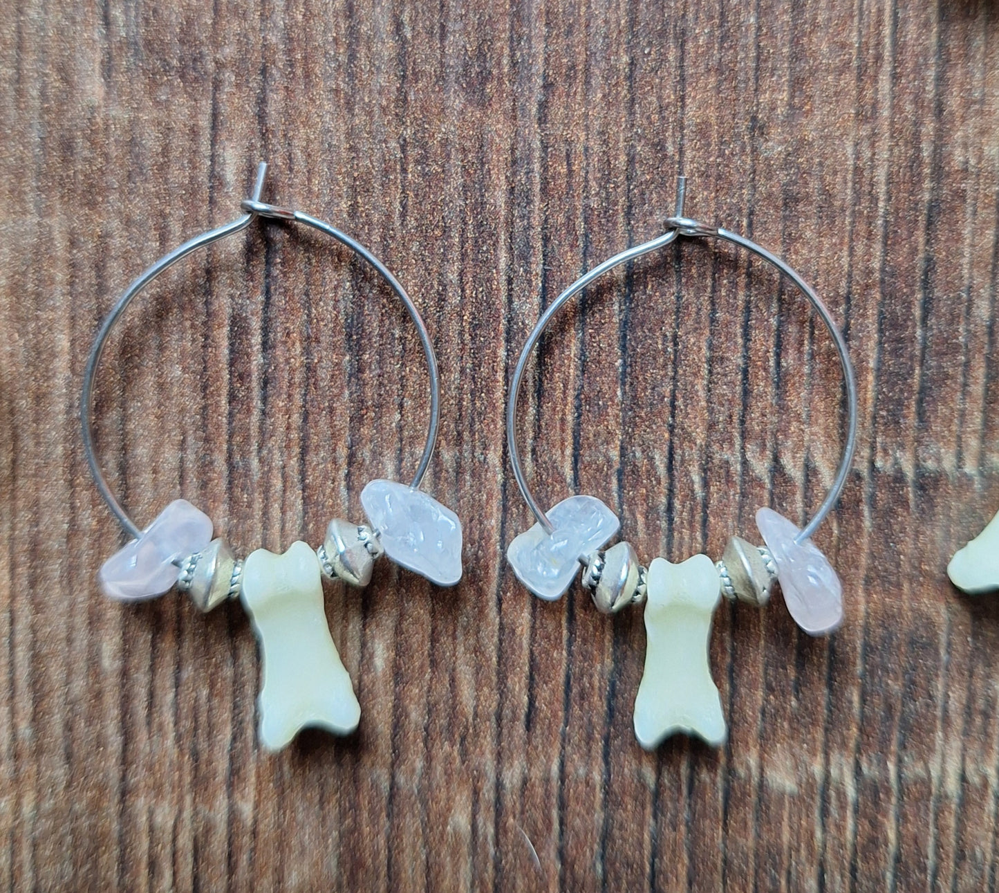 Badger foot bones amulet earrings